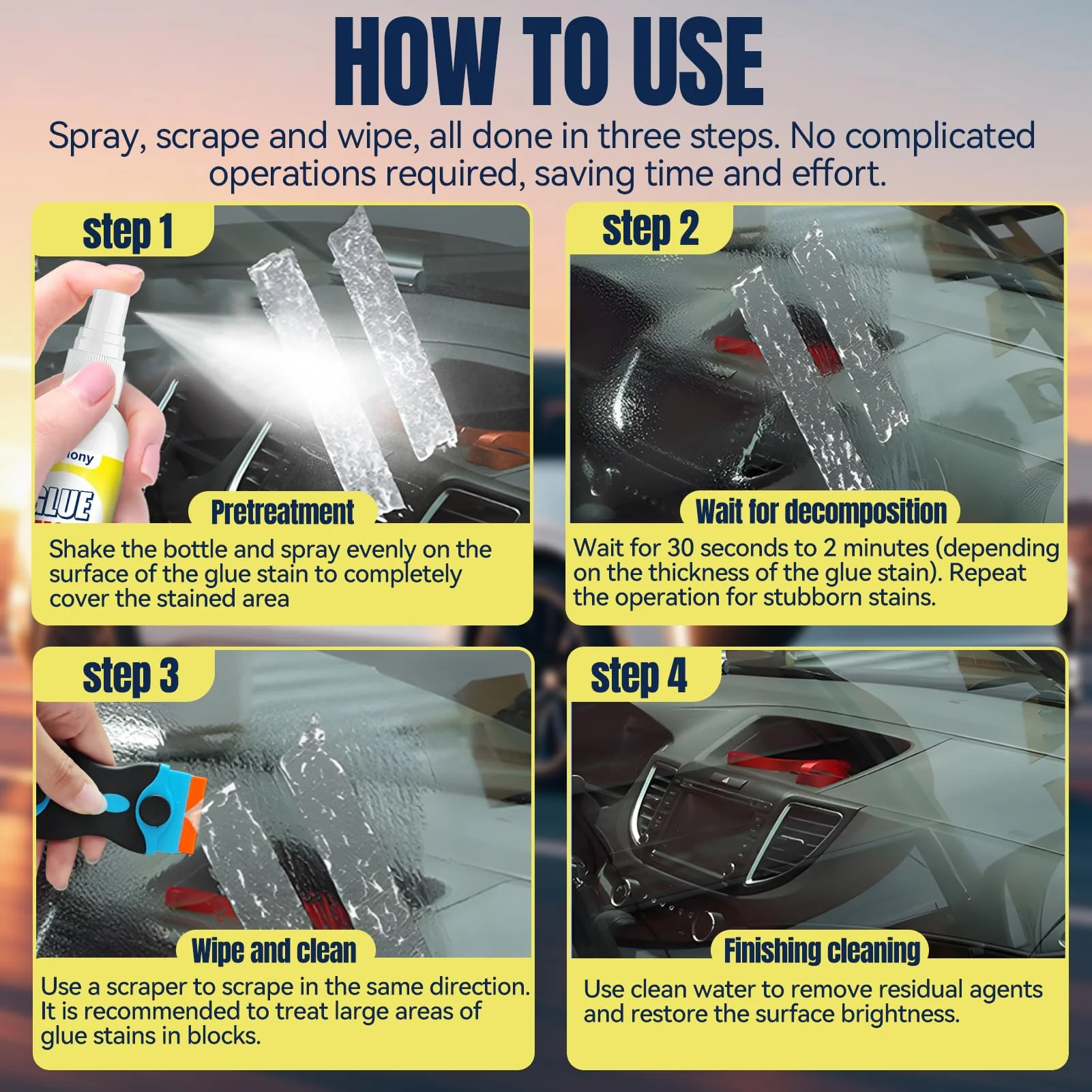 ALLONY Label Remover, Label Remover Spray, Adhesive Remover Extra Strong, Sticker Remover, Carbon Remover with Scraper, Quickly Removes Stubborn Adhesive Residue, Glue Remover - 120 ml - Image 5