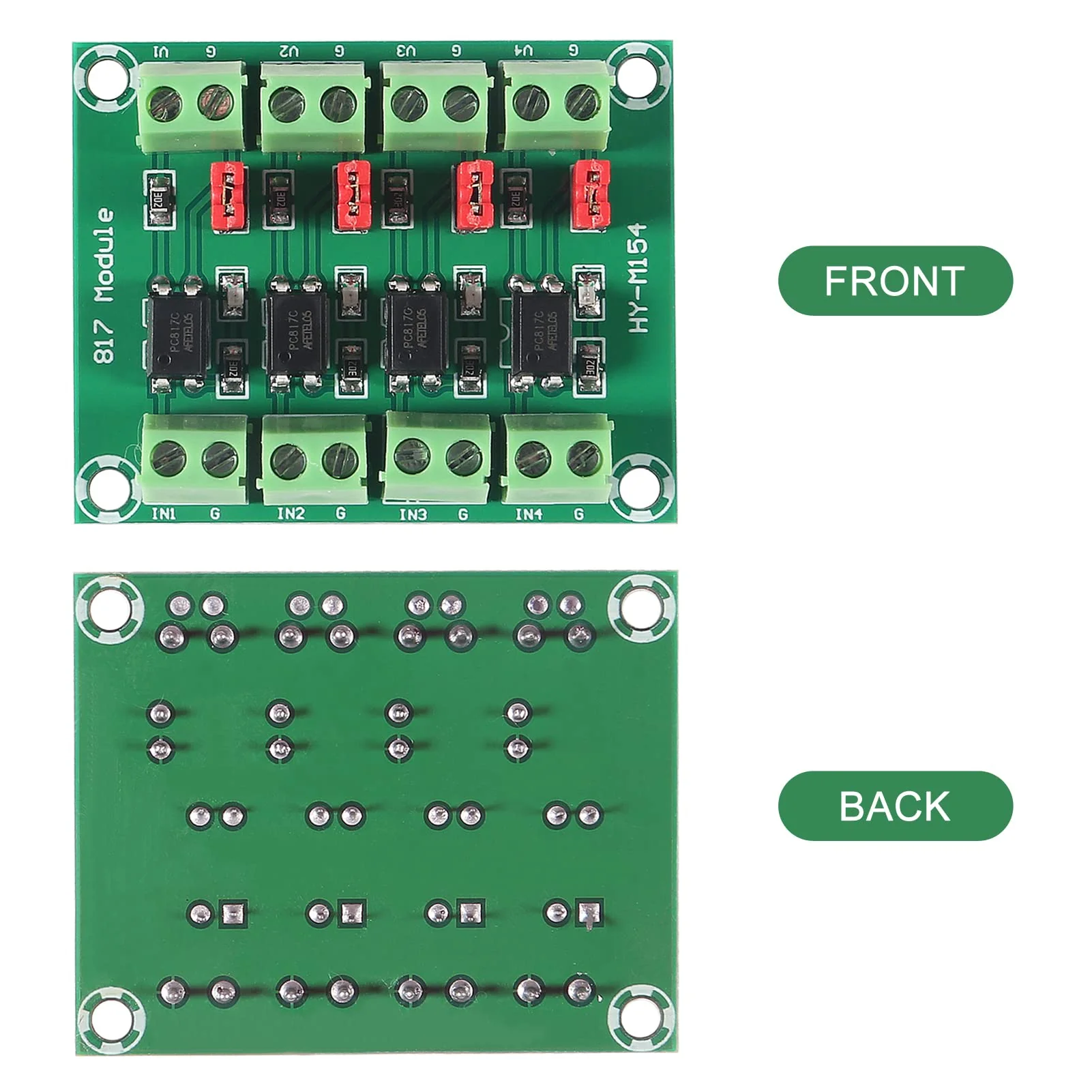 ALMOCN 4 Channel Optocoupler PC817 Insulation Board Voltage Converter Adapter Module 3.6-30V Driver Photoelectric Insulated Module 4-channel optocoupler - Image 2