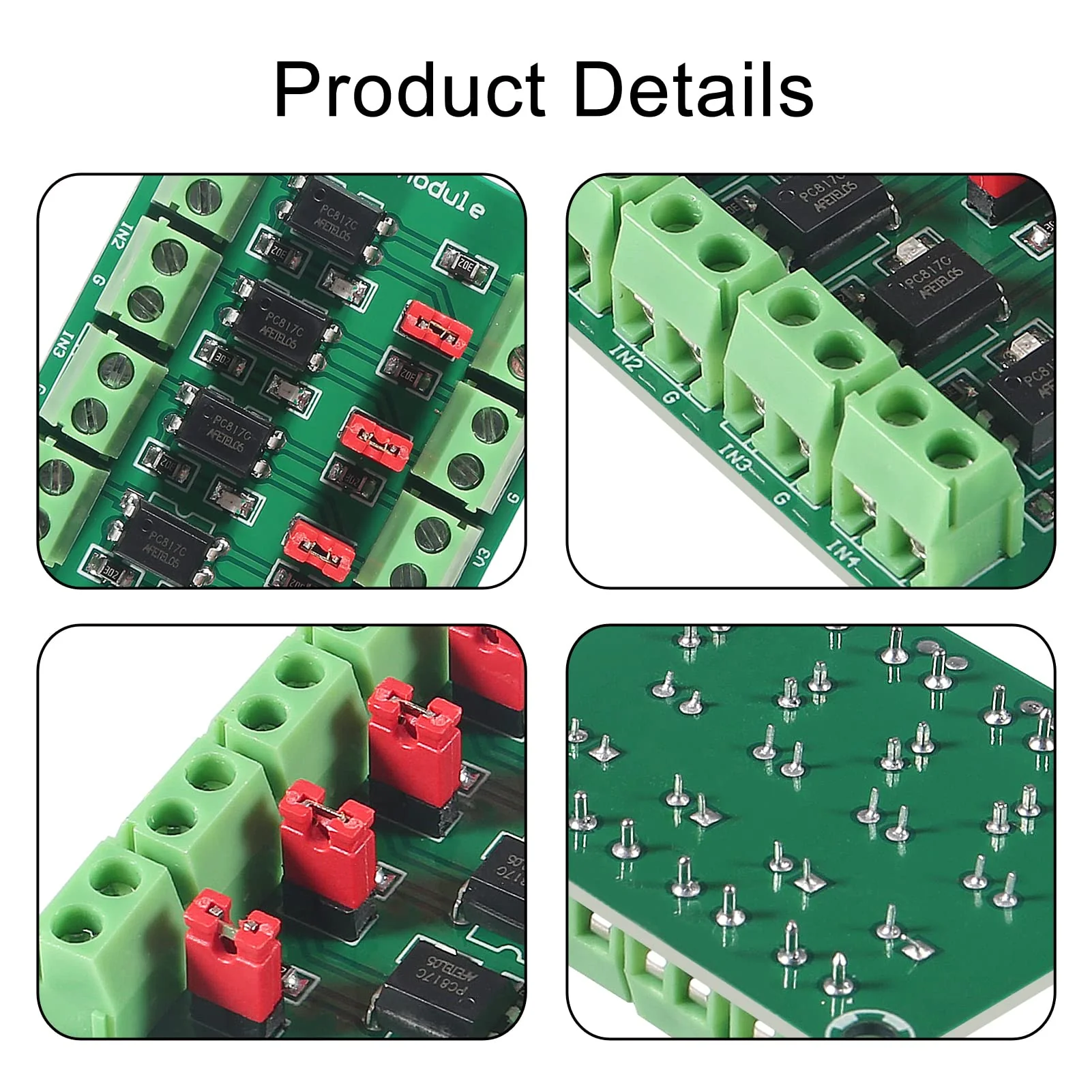 ALMOCN 4 Channel Optocoupler PC817 Insulation Board Voltage Converter Adapter Module 3.6-30V Driver Photoelectric Insulated Module 4-channel optocoupler - Image 3