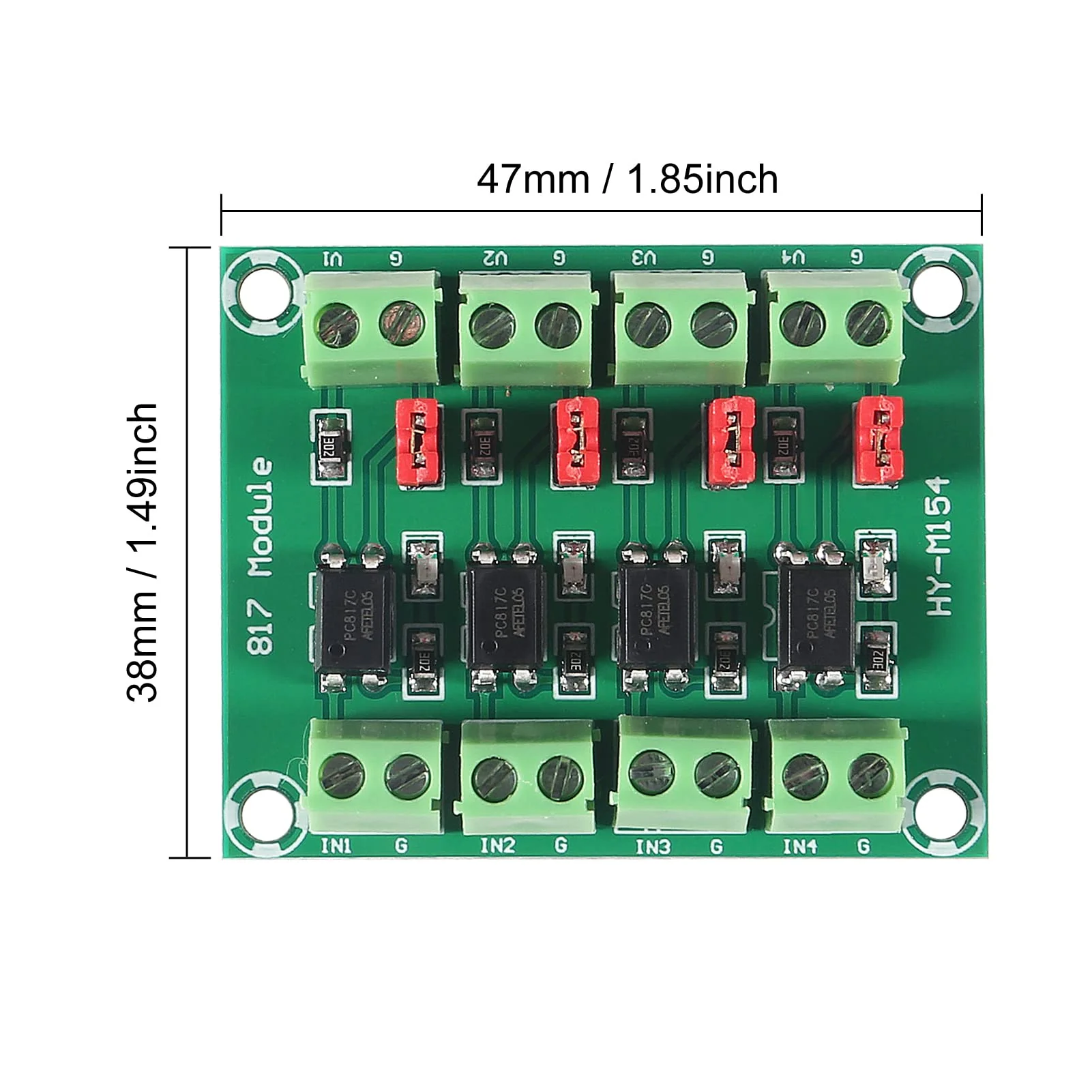 ALMOCN 4 Channel Optocoupler PC817 Insulation Board Voltage Converter Adapter Module 3.6-30V Driver Photoelectric Insulated Module 4-channel optocoupler - Image 4