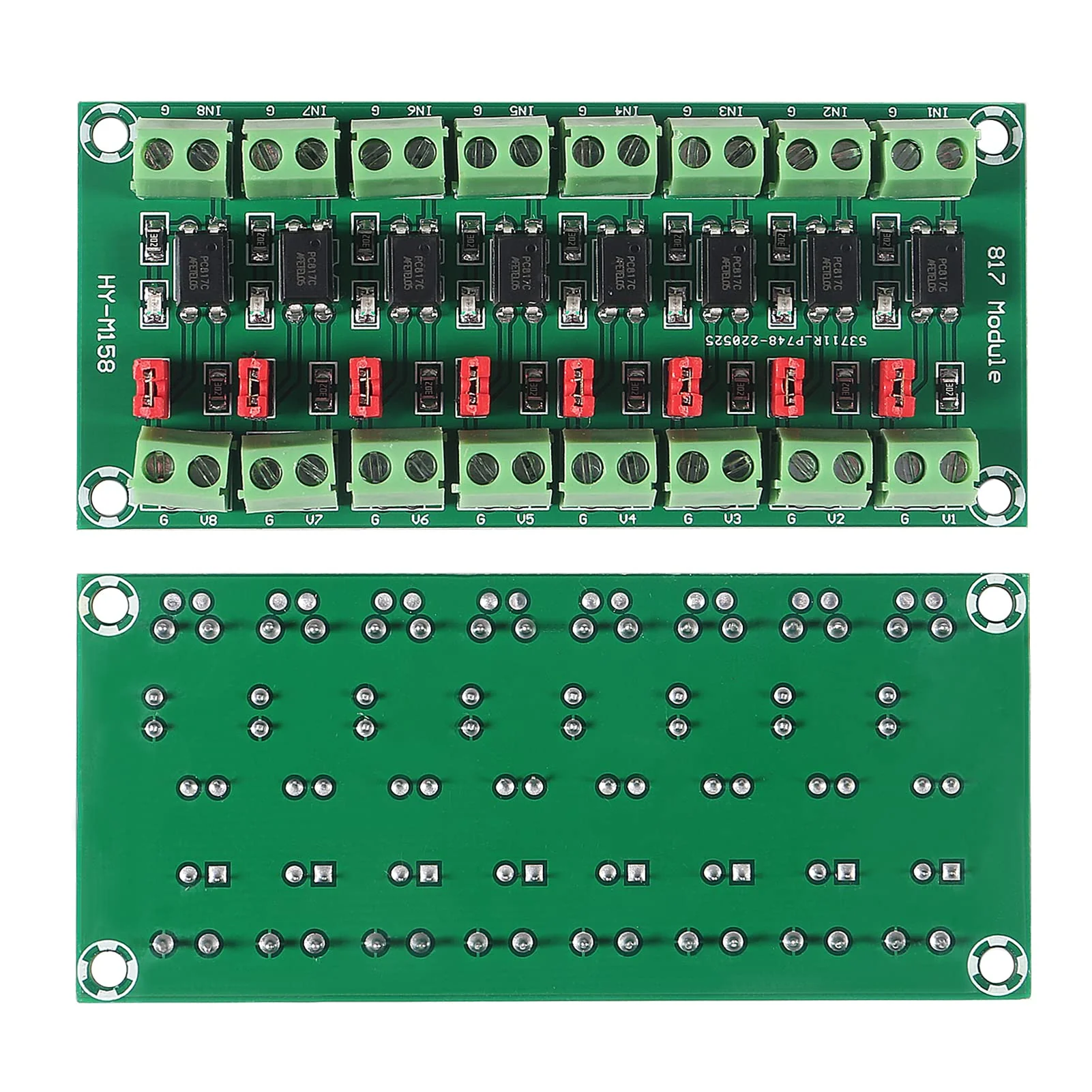 ALMOCN 4pcs 8 Channel Optocoupler PC817 8 Channel Disconnect Board Voltage Converter Adapter Module 3.6-30V Driver Photoelectric Insulated Module (8 Channel Optocoupler) - Image 2