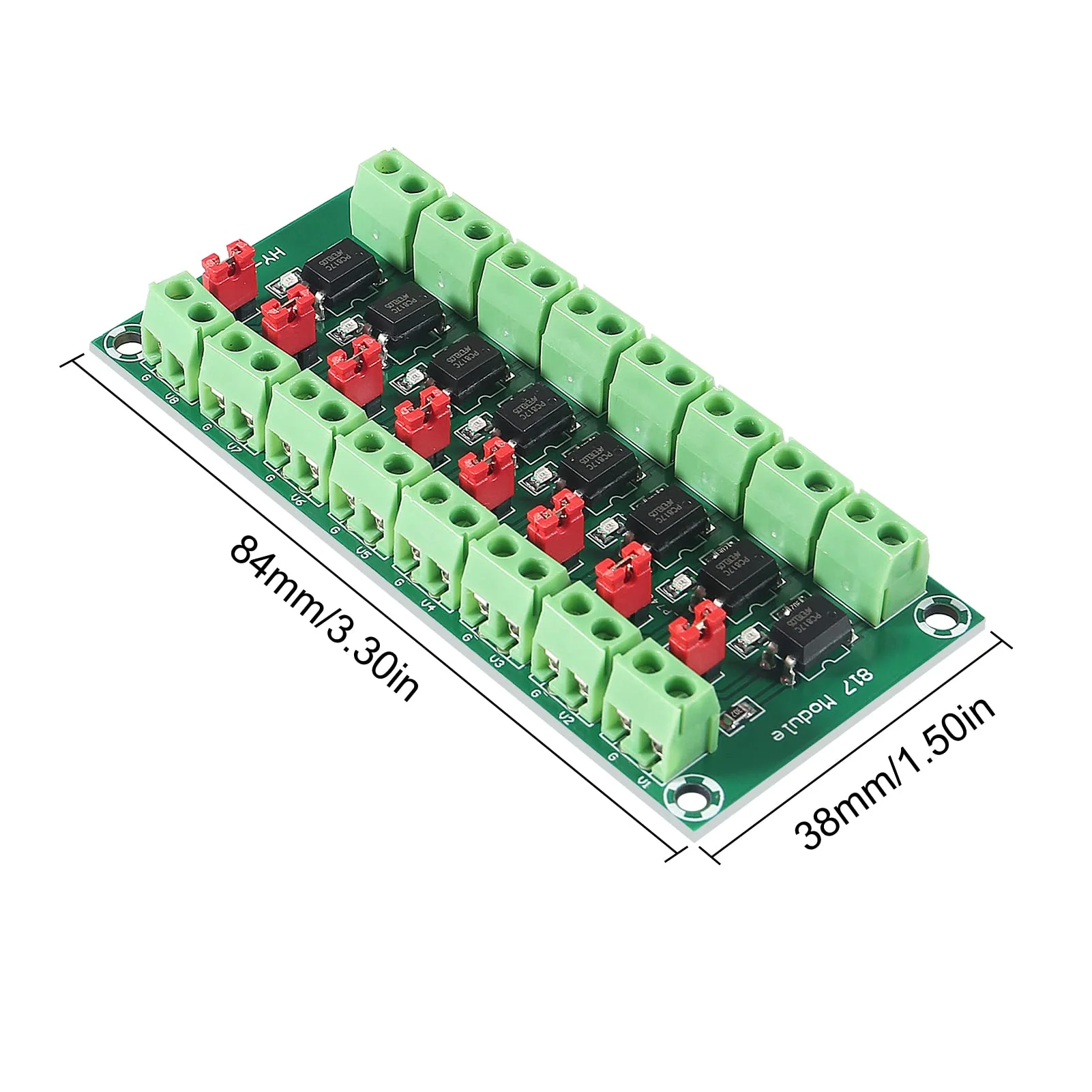 ALMOCN 4pcs 8 Channel Optocoupler PC817 8 Channel Disconnect Board Voltage Converter Adapter Module 3.6-30V Driver Photoelectric Insulated Module (8 Channel Optocoupler) - Image 4