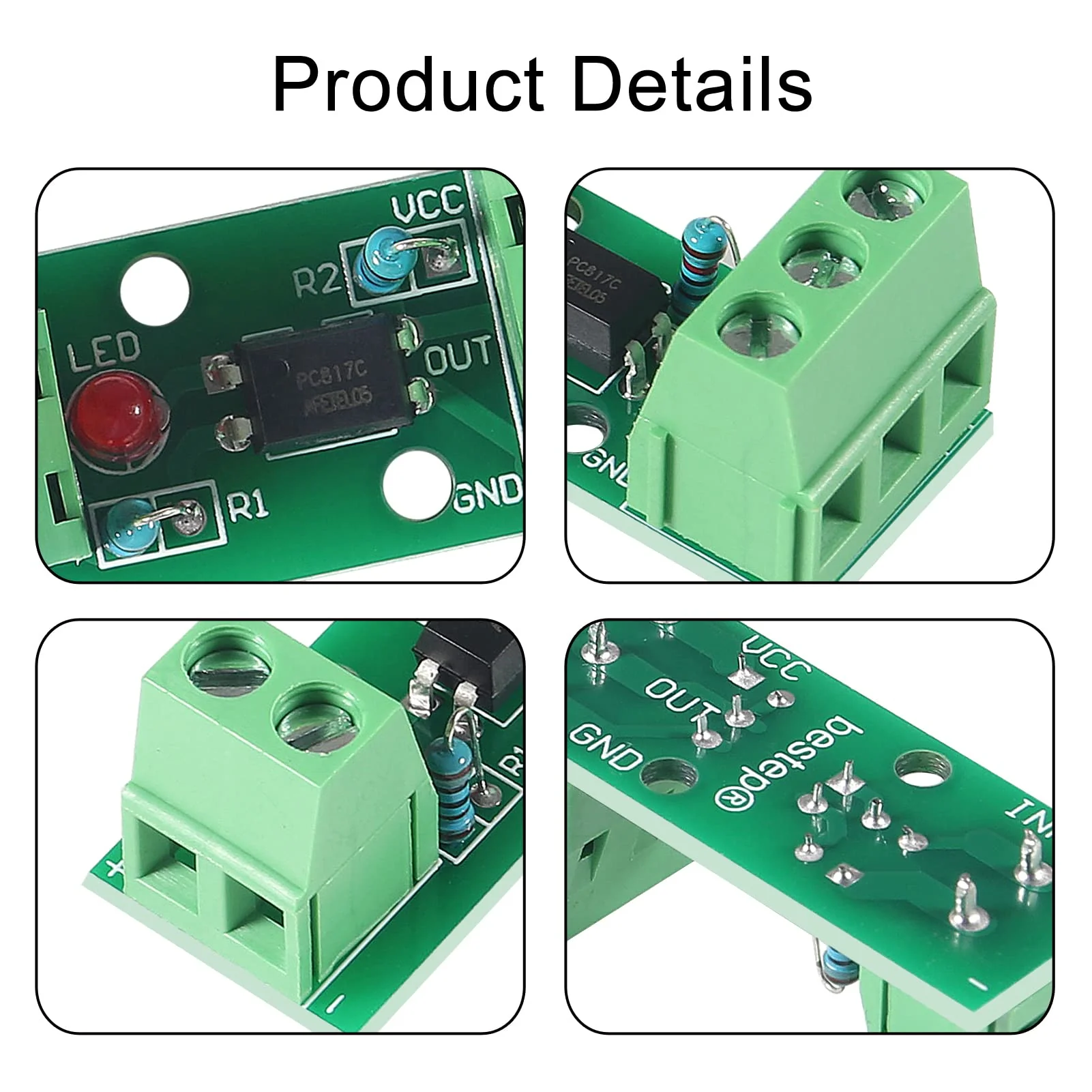 ALMOCN Pack of 4 1 Channel Optocoupler PC817 1 Channel Insulation Board Voltage Converter Adapter Module 3.6-30V Driver Photoelectric Insulated Module (1CH Optocoupler) - Image 3