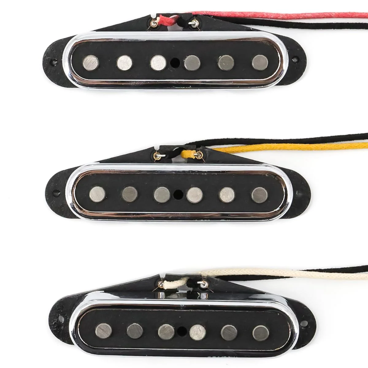 Alnico 5 Strat Pickup Single Coil Pickups Open Style Neck/Middle/Bridge Pickup Set for Stratocaster Electric Guitar Parts Replacement (Chrome Cover) Chrome Cover - Image 2