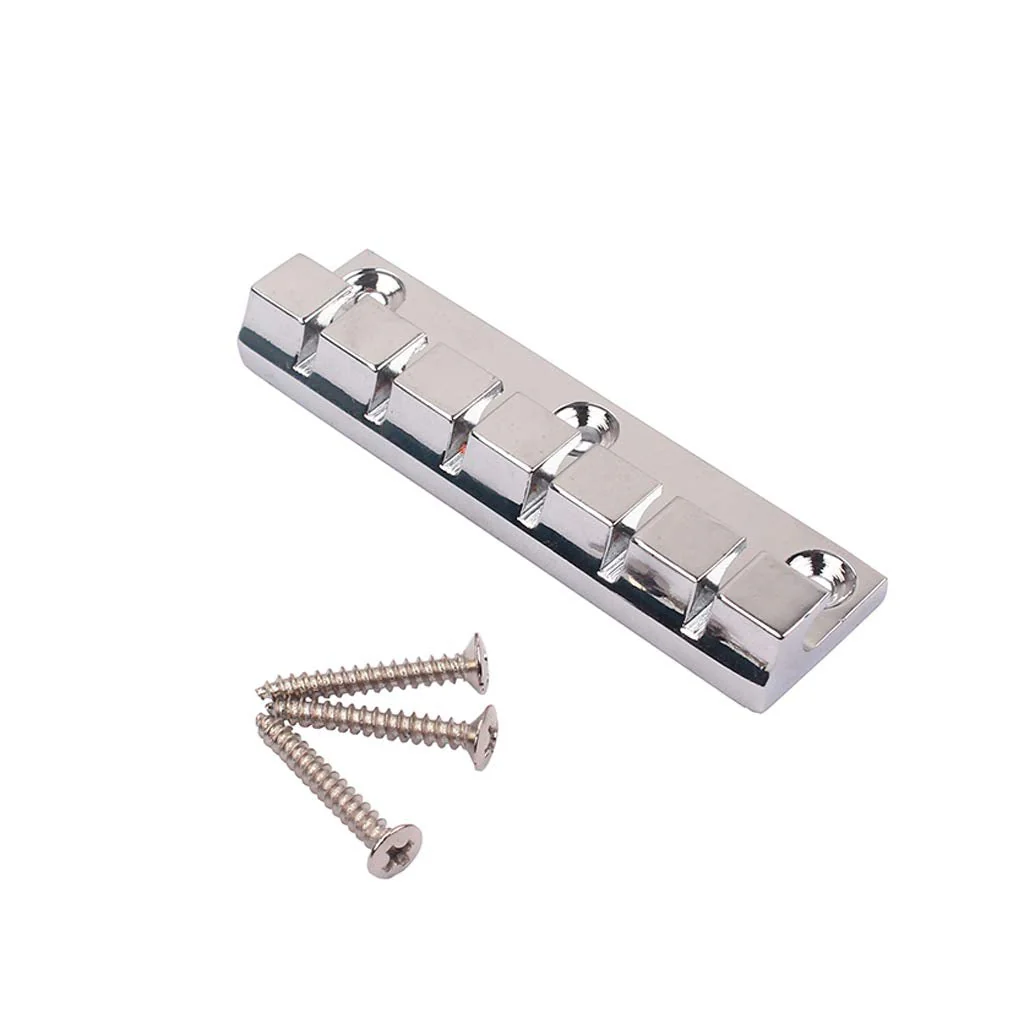 Alnicov Electric Guitar 6 Strings Metal Fixed Hardtail Saddle Bridge for Guitar Parts Chrome - Image 3