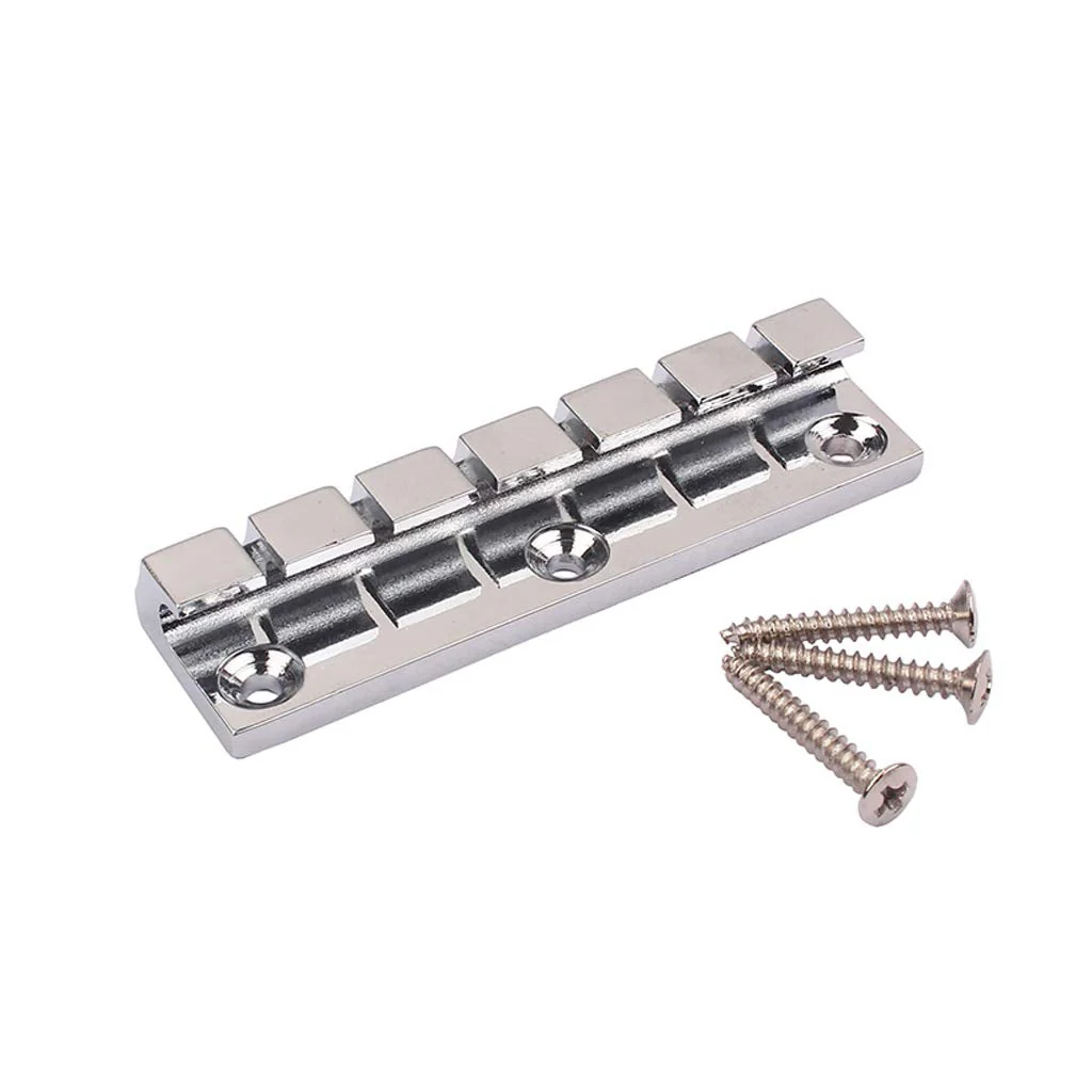 Alnicov Electric Guitar 6 Strings Metal Fixed Hardtail Saddle Bridge for Guitar Parts Chrome - Image 5