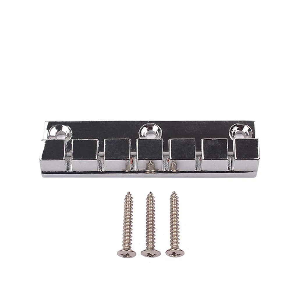 Alnicov Electric Guitar 6 Strings Metal Fixed Hardtail Saddle Bridge for Guitar Parts Chrome - Image 7