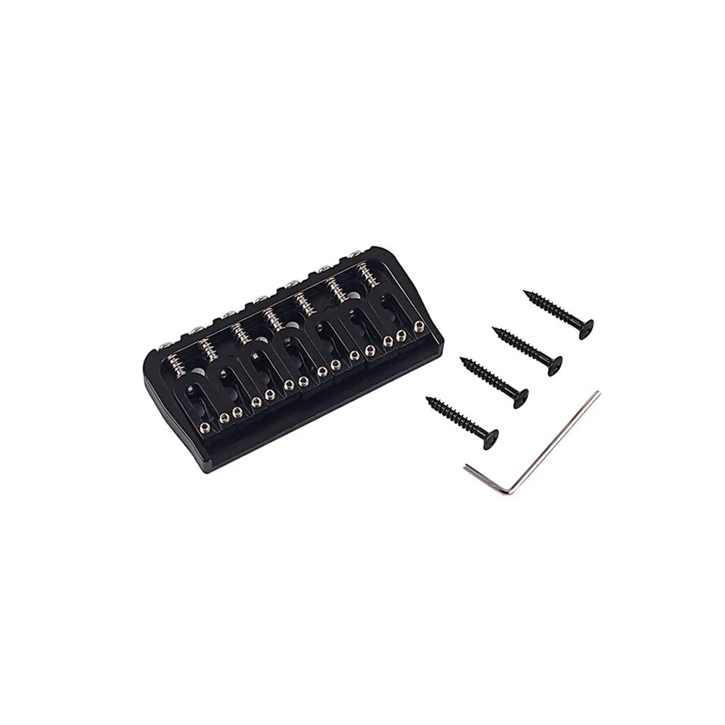 Alnicov Electric Guitar 7 String Saddle Bridge，for Guitar Hardtail Bridges Replacement Part Black - Image 2