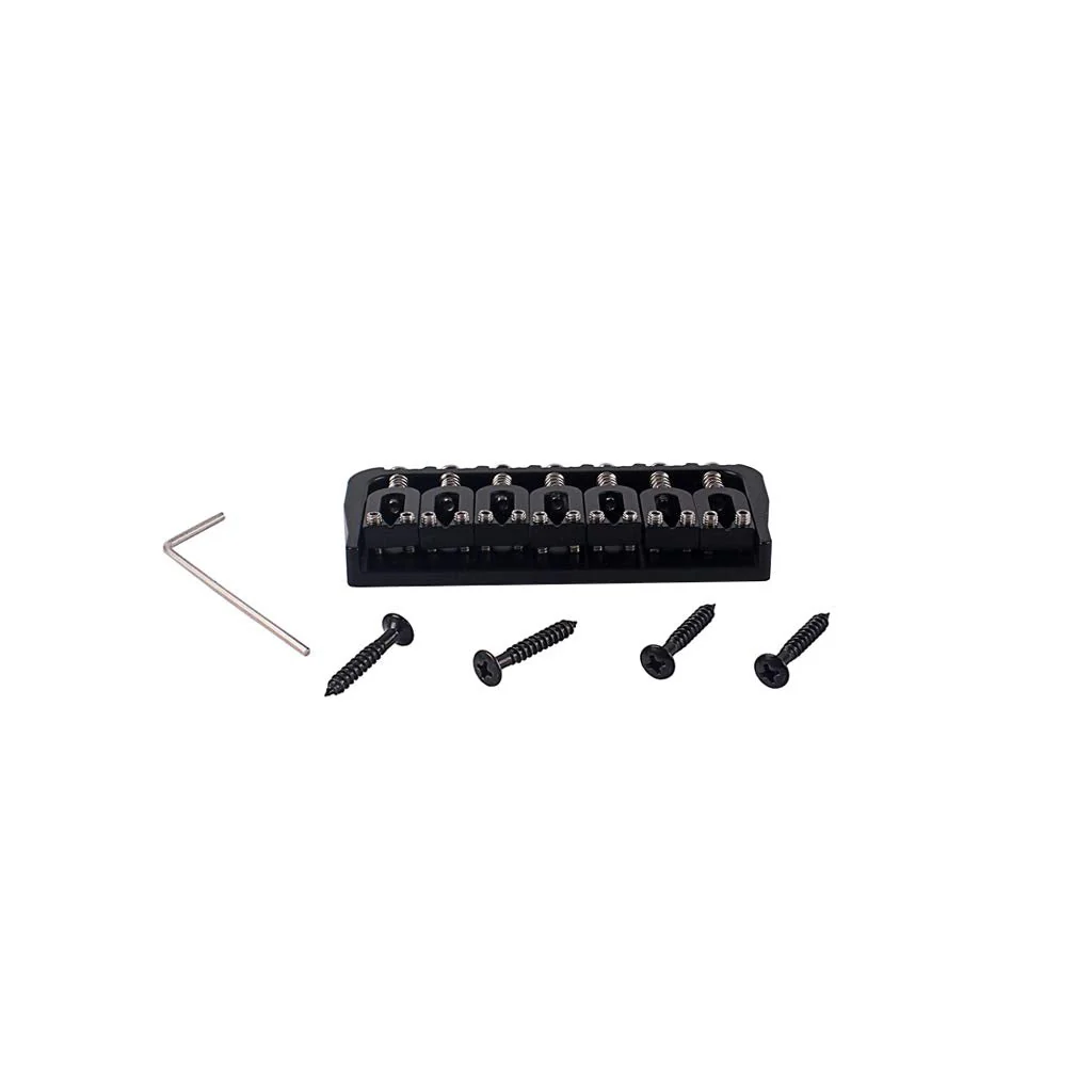 Alnicov Electric Guitar 7 String Saddle Bridge，for Guitar Hardtail Bridges Replacement Part Black - Image 4