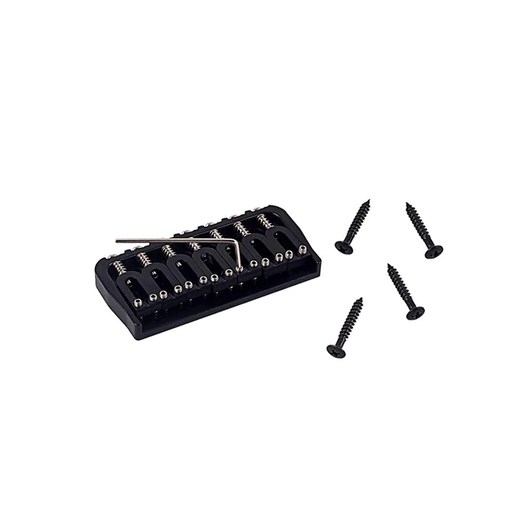 Alnicov Electric Guitar 7 String Saddle Bridge，for Guitar Hardtail Bridges Replacement Part Black - Image 5