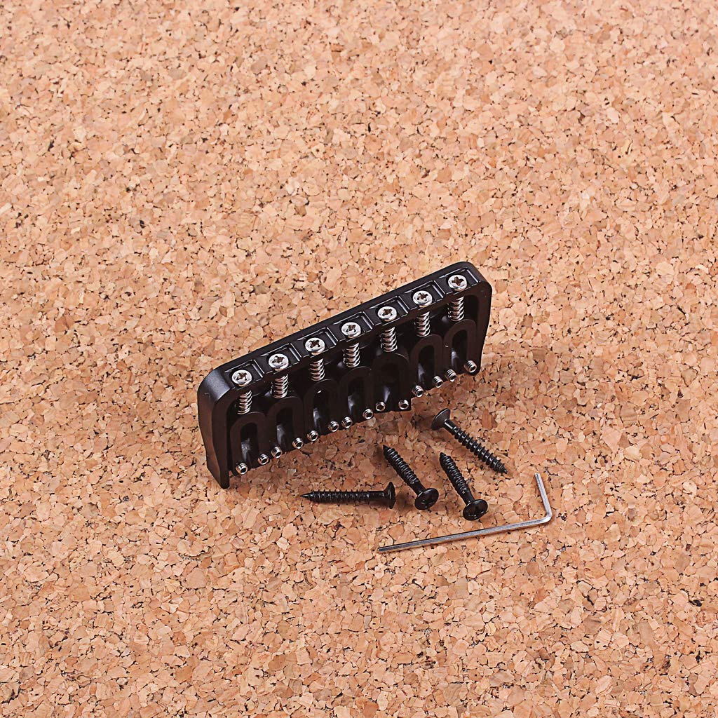 Alnicov Electric Guitar 7 String Saddle Bridge，for Guitar Hardtail Bridges Replacement Part Black - Image 8