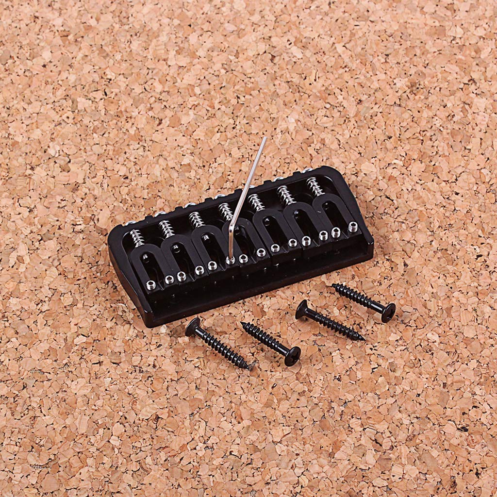 Alnicov Electric Guitar 7 String Saddle Bridge，for Guitar Hardtail Bridges Replacement Part Black - Image 9