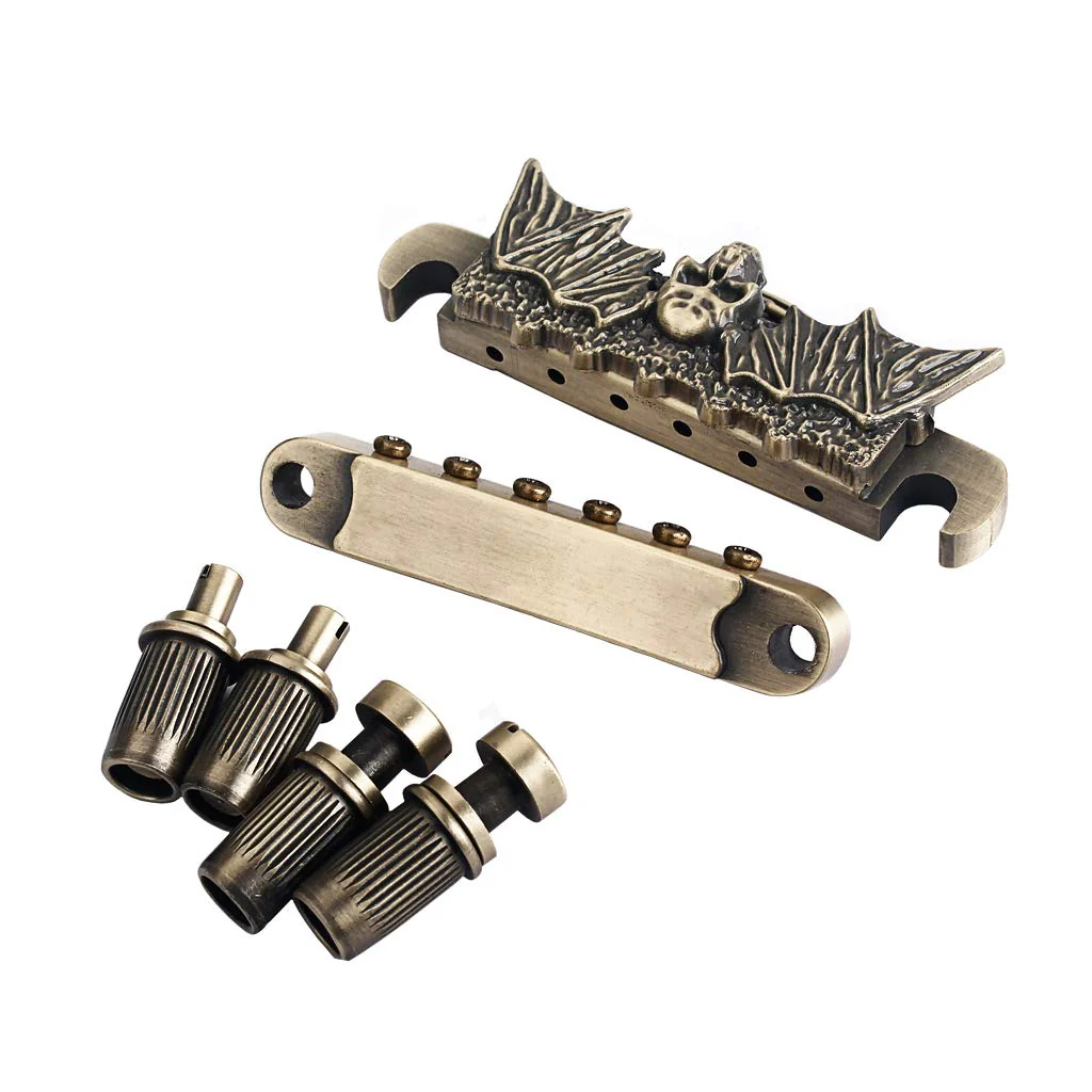 Alnicov Electric Guitar Tailpiece Bridge and Roller Saddle for Guitar Parts Bronze - Image 5