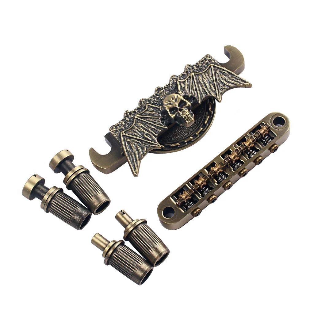 Alnicov Electric Guitar Tailpiece Bridge and Roller Saddle for Guitar Parts Bronze - Image 7