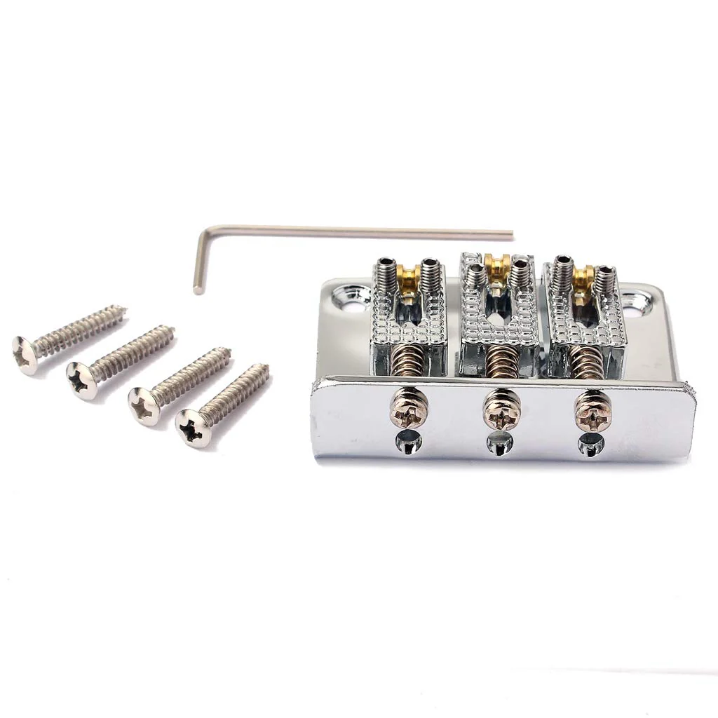 Alnicov Guitar 3 String Ball Bridge，Adjustable Bridge，Cigar Box Guitar Parts，Chrome - Image 4