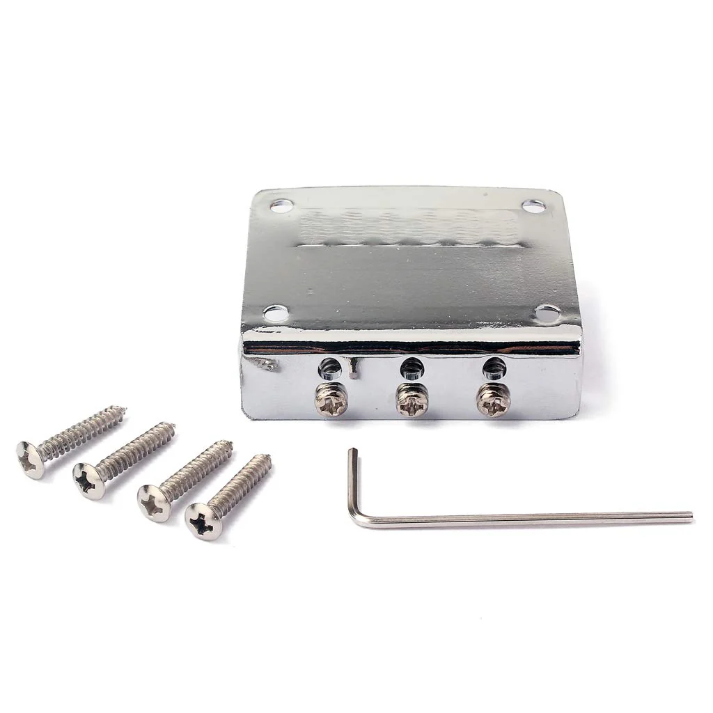 Alnicov Guitar 3 String Ball Bridge，Adjustable Bridge，Cigar Box Guitar Parts，Chrome - Image 5