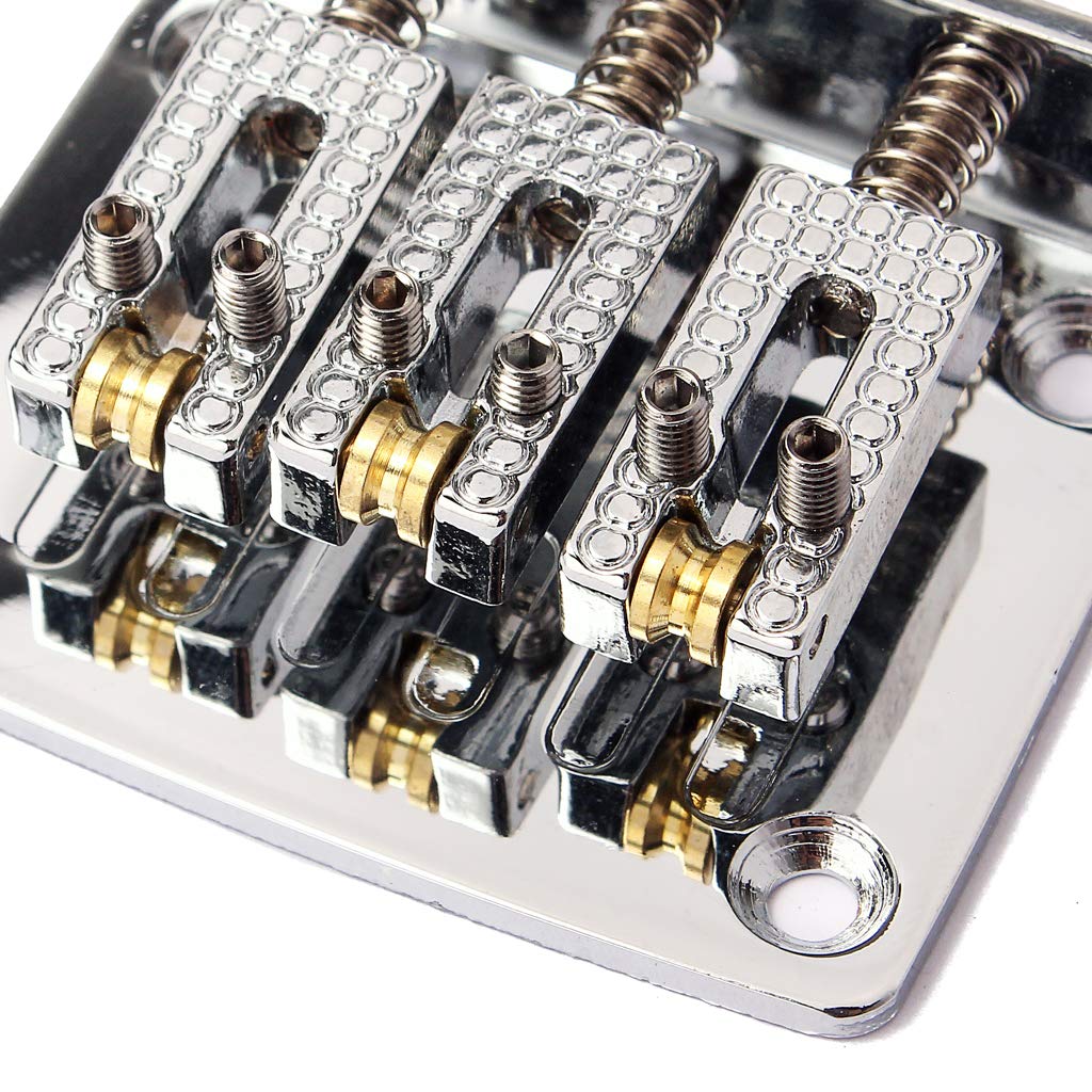 Alnicov Guitar 3 String Ball Bridge，Adjustable Bridge，Cigar Box Guitar Parts，Chrome - Image 6