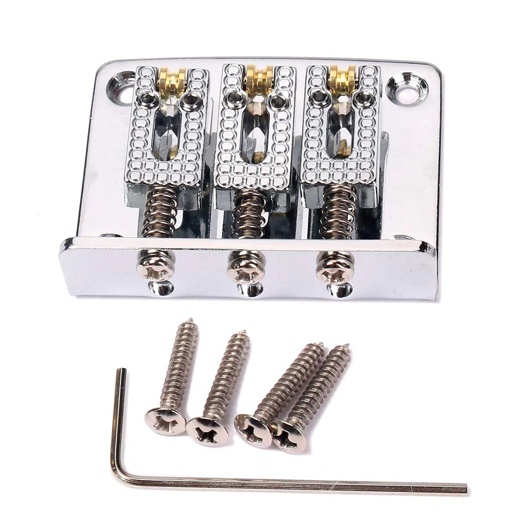 Alnicov Guitar 3 String Ball Bridge，Adjustable Bridge，Cigar Box Guitar Parts，Chrome - Image 7