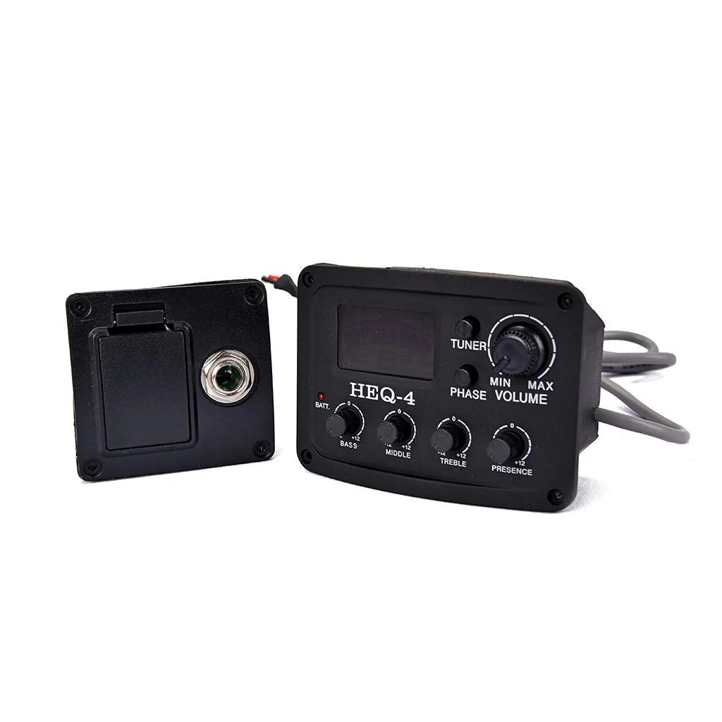 Alnicov Guitar 4-Band EQ Equalizer，HEQ-4 Preamp Amplifier Chromatic Tuner Piezo Pickup Black - Image 6