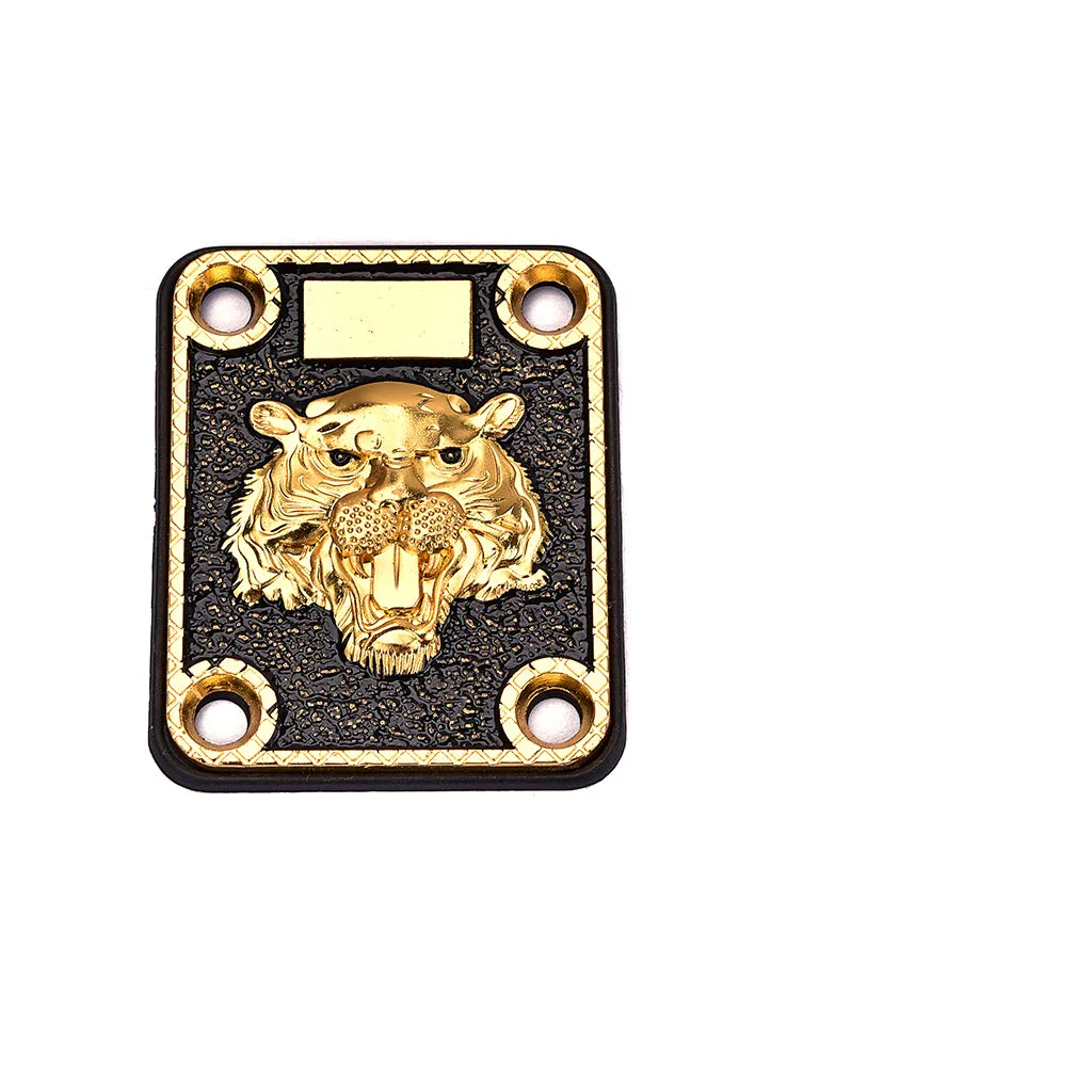 Alnicov Guitar Neck Plate， Guitar Neck Plate Engraved Animal Head Pattern for Electric Guitar - Image 2