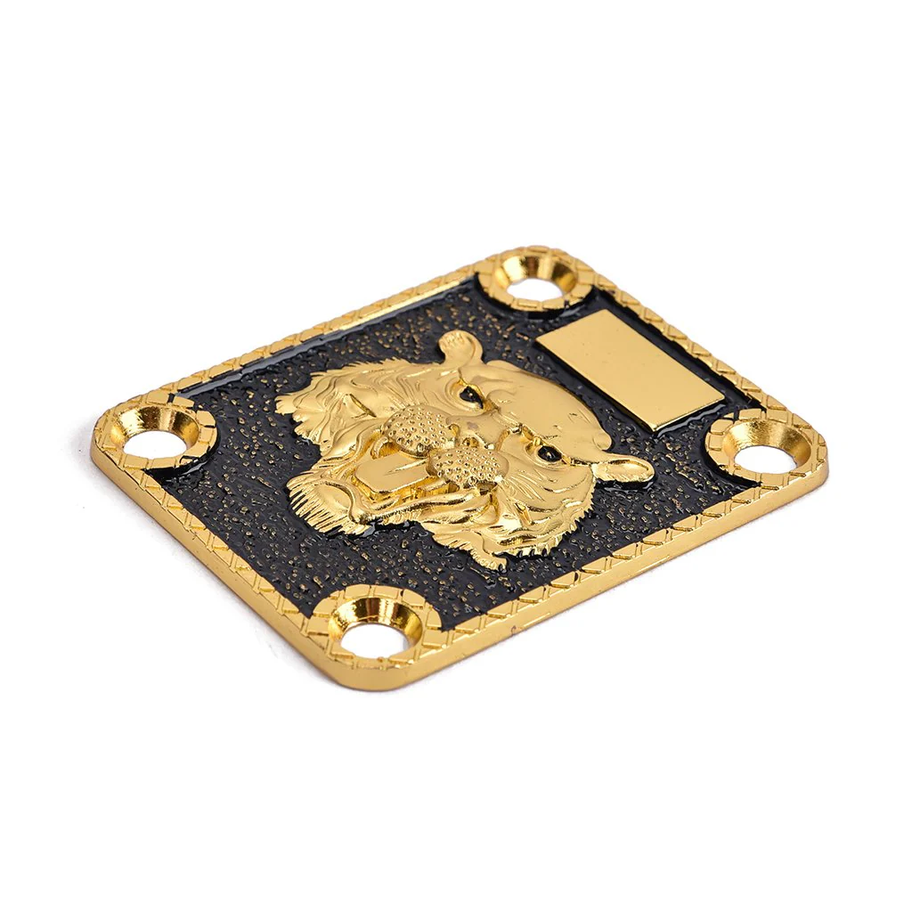 Alnicov Guitar Neck Plate， Guitar Neck Plate Engraved Animal Head Pattern for Electric Guitar - Image 7