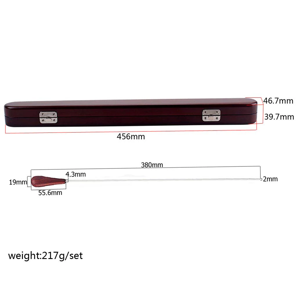 Alnicov Red Wood Conductor Music Baton Wooden Box Case with Baton Handmade Musical Parts - Image 9