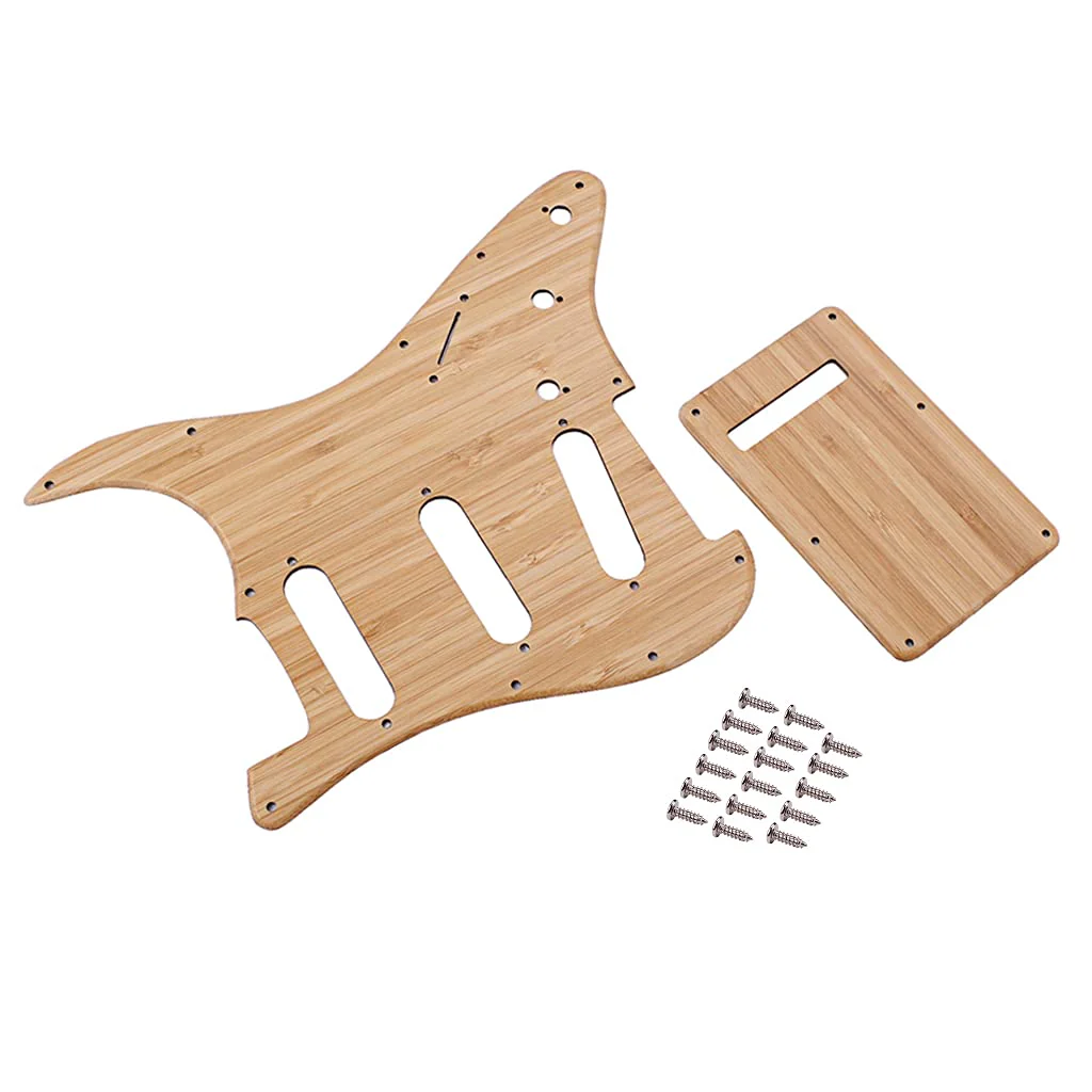 Alnicov SSS 11 Hole Strat Pickguard Backplate with Screws for Stratocaster Strat Guitar(Bamboo Material) - Image 2