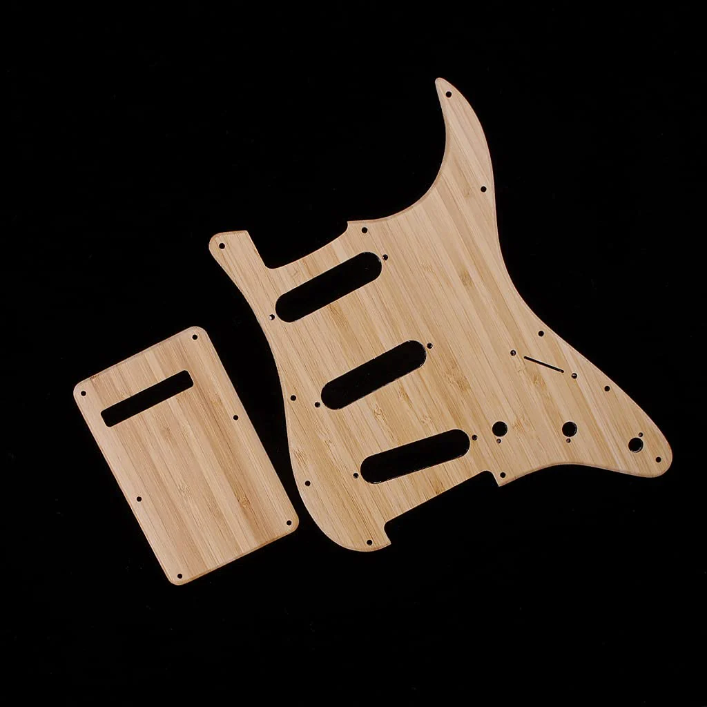 Alnicov SSS 11 Hole Strat Pickguard Backplate with Screws for Stratocaster Strat Guitar(Bamboo Material) - Image 5