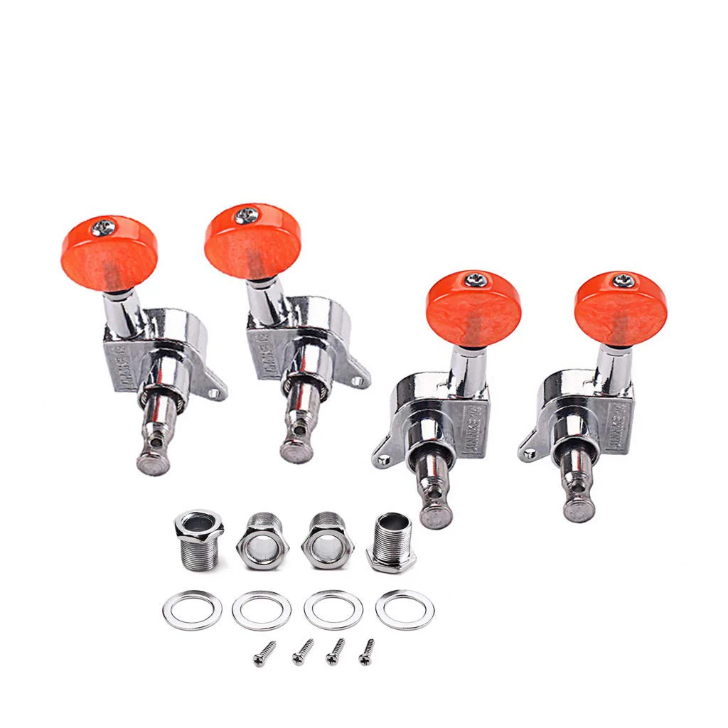 Alnicov Ukulele Tuning Pegs Machine Heads，2R 2L With Red Tuning Peg Button - Image 2