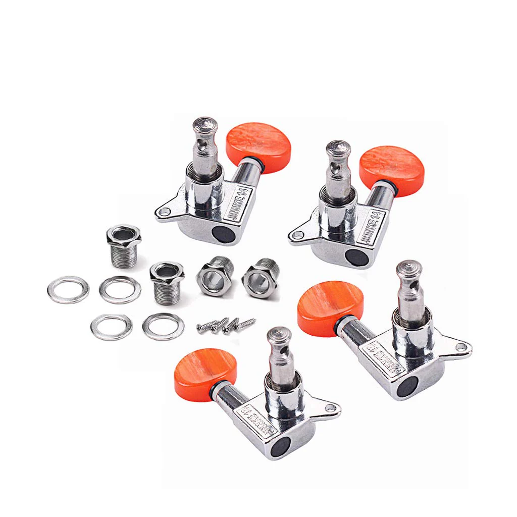 Alnicov Ukulele Tuning Pegs Machine Heads，2R 2L With Red Tuning Peg Button - Image 5