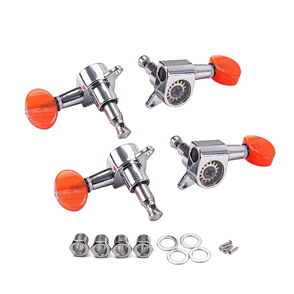 Alnicov Ukulele Tuning Pegs Machine Heads，2R 2L With Red Tuning Peg Button - Image 6
