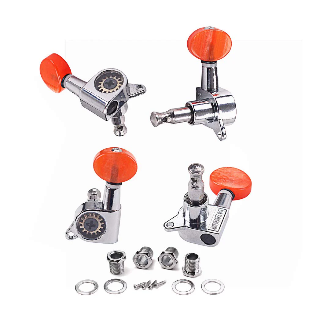 Alnicov Ukulele Tuning Pegs Machine Heads，2R 2L With Red Tuning Peg Button - Image 7