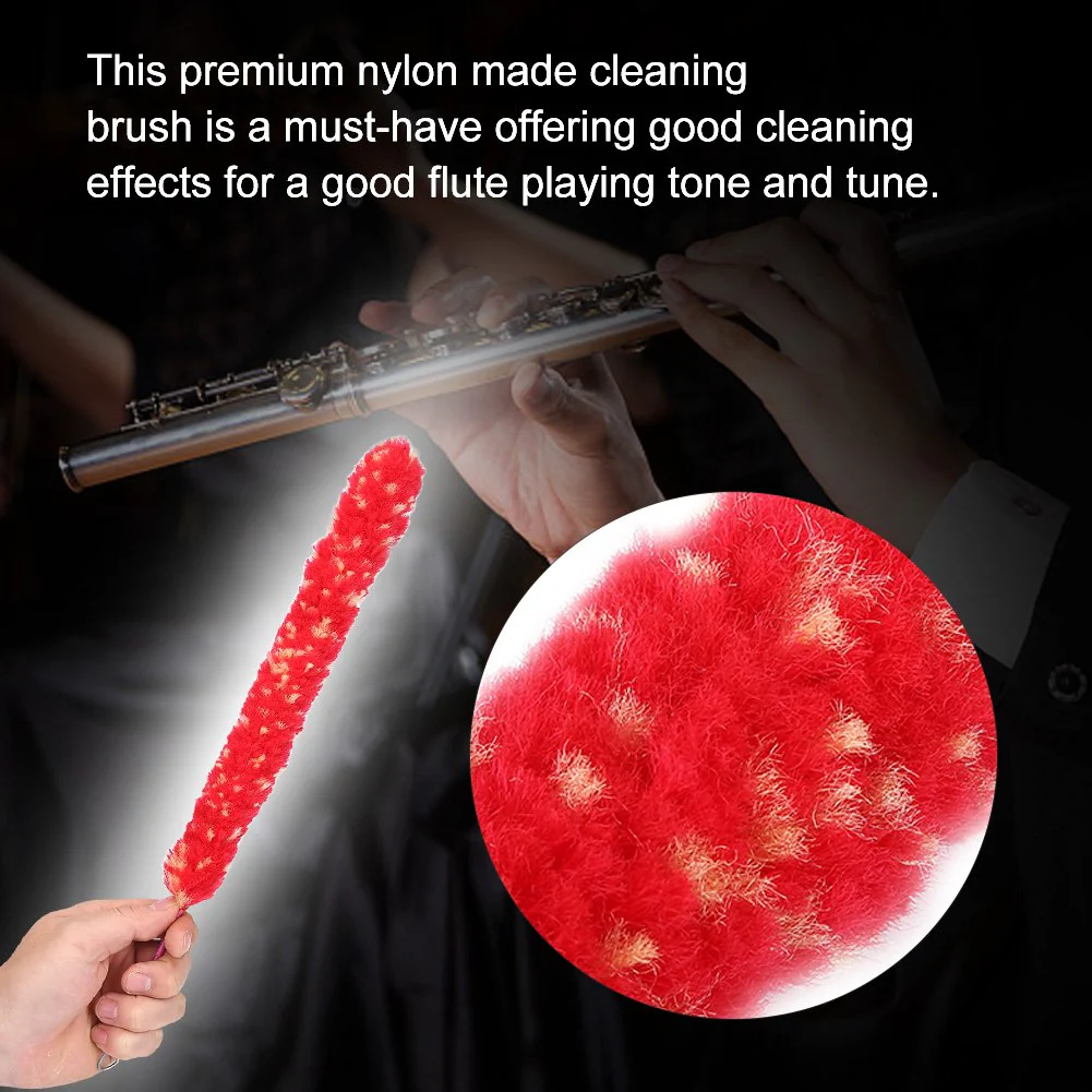Alomejor Flute Cleaning Brush Soft Nylon Flute Cleaning Brush Saver Cleaner Flute Swab Tools for Flute Parts - Image 4