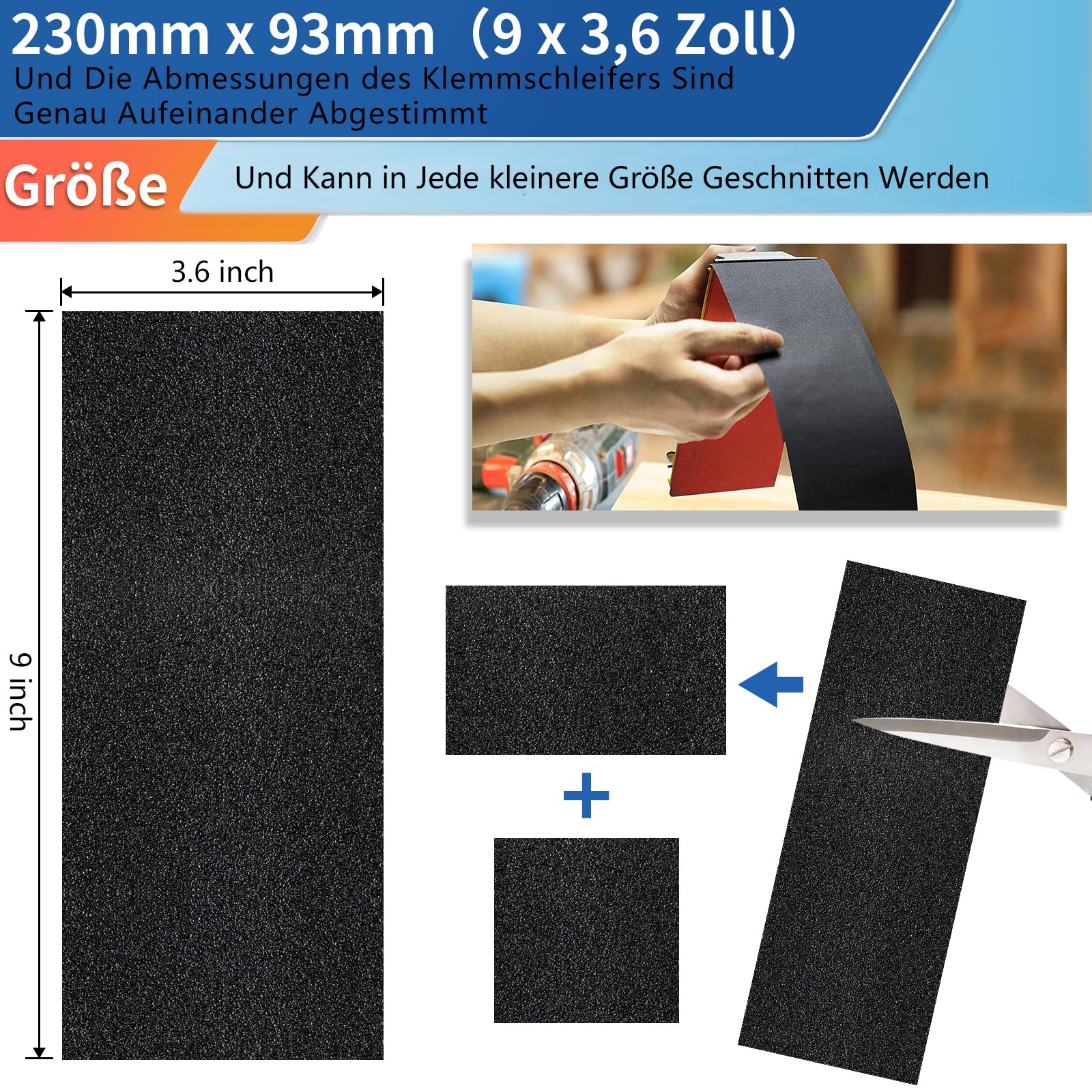 ALPXUXP Sandpaper Set of 48 Wet and Dry Professional Water Emery Paper for Car, Metal, Wooden Furniture, Stone, Varnish, Glass, Grit 120/180/240/400/600/800/1000/1200/1500/2000/3000/5000, 23 x 9 cm (120 to 5000) 48 pieces - Image 3