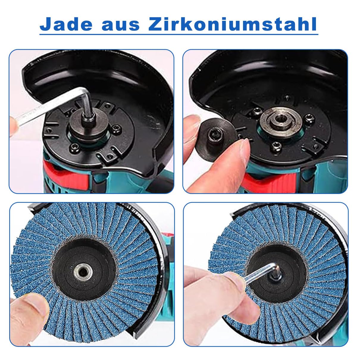 Alrens Pack of 12 Flap Discs, Flap Discs, Sanding Discs, Sanding Mop Disc, 75 mm x 10 mm, Grit 40/60/80/120 Mixing Set, Sanding Mop Discs Flap Disc for 3 Inch Angle Grinder - Image 4
