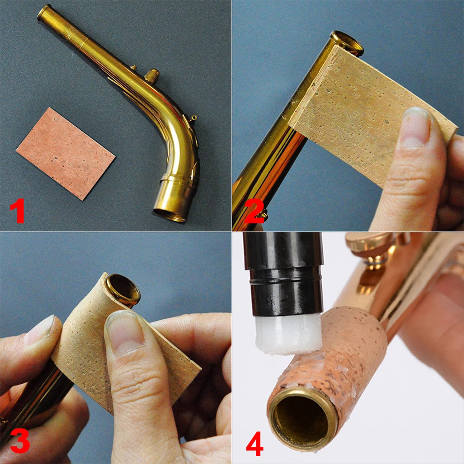 Alto Sax Neck Cork, 10pcs Saxophone Neck Cork, Universal Sax Joint Cork Sheet, Saxophone Cork Replacement Kit for Alto/Soprano/Tenor Saxophone - Image 8