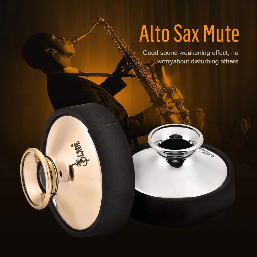Alto Saxophone Mute, Sax Damper Silencer, ABS Sax Sound Dampener, Noise Remove Music Instrument Accessory (Gold) - Image 2