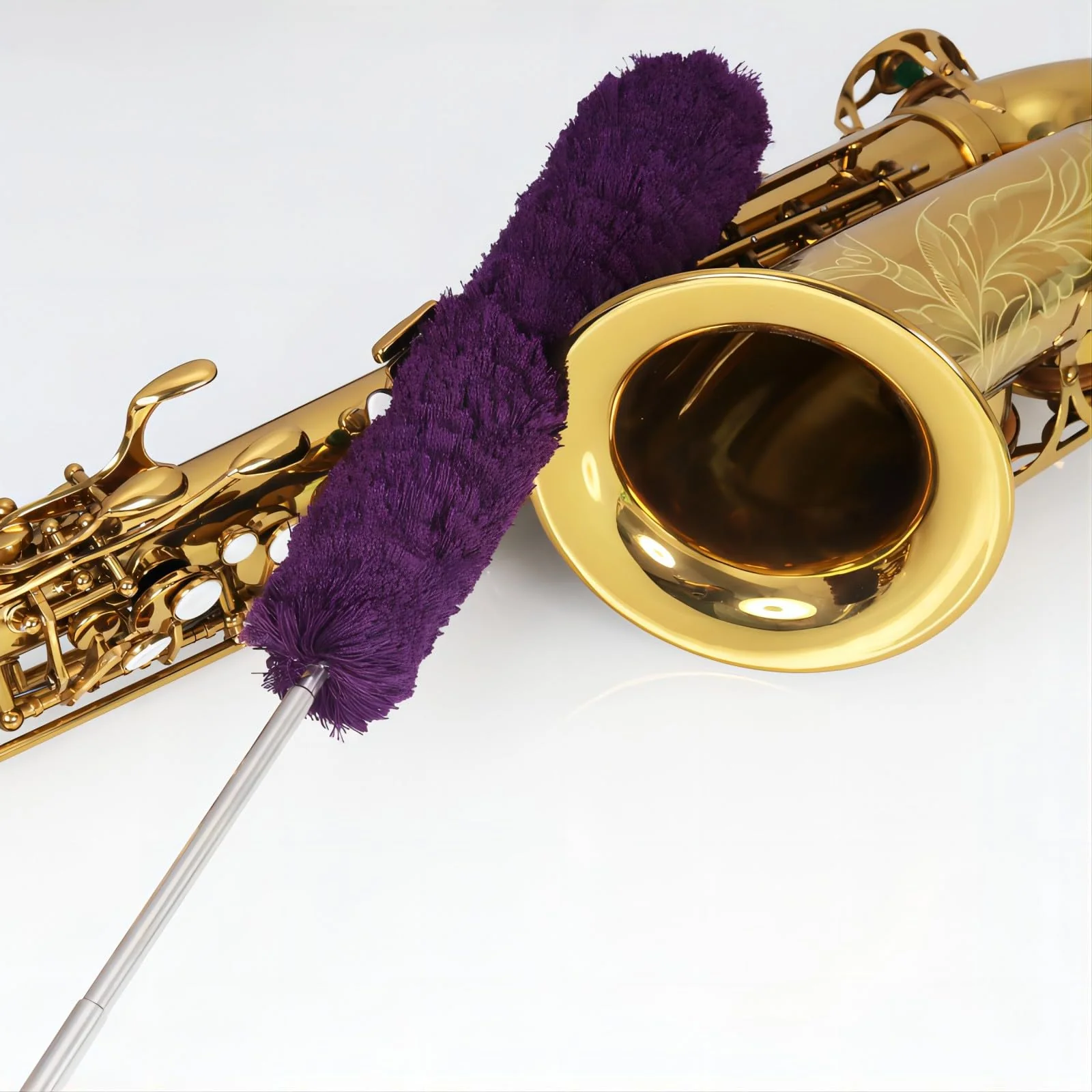 Alto Saxophone Sax Cleaning Brush Duster Cleaner Maintain Care Tool,Stretchable Length 3 Sections - Image 4