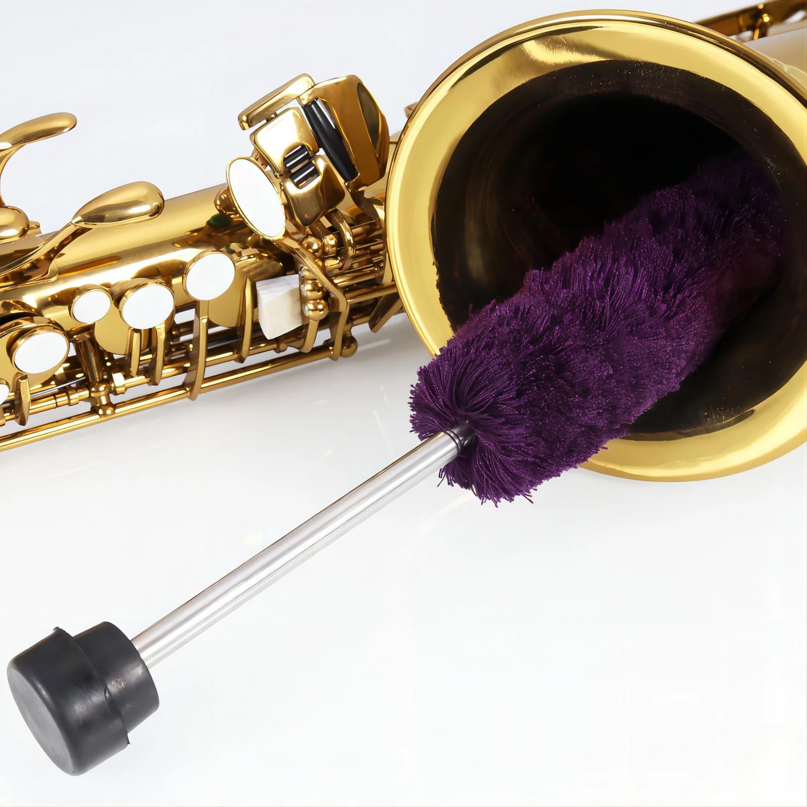 Alto Saxophone Sax Cleaning Brush Duster Cleaner Maintain Care Tool,Stretchable Length 3 Sections - Image 7