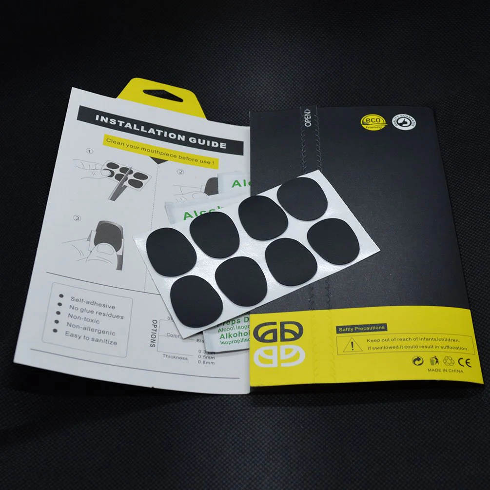 Alto/Tenor Saxophone & Clarinet Mouthpiece Cushions Patches Pads, 0.8mm Black (16 pieces) - Image 5