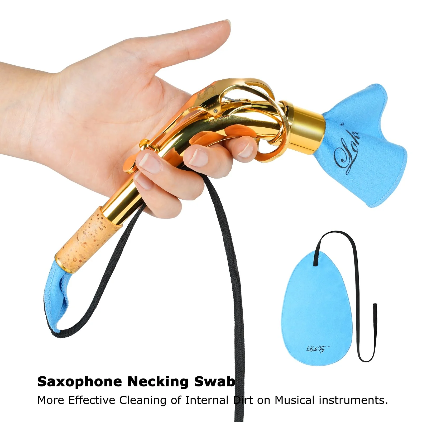 Alto/Tenor/Soprano Saxophone Cleaning Swab Kit,Clarinet Flute Trumpet Cleaning Kit with Case for Wind & Woodwind Instruments, Combo Including Sax Cleaning Microfiber Cloth,Mouthpiece Brush,Gloves - Image 3