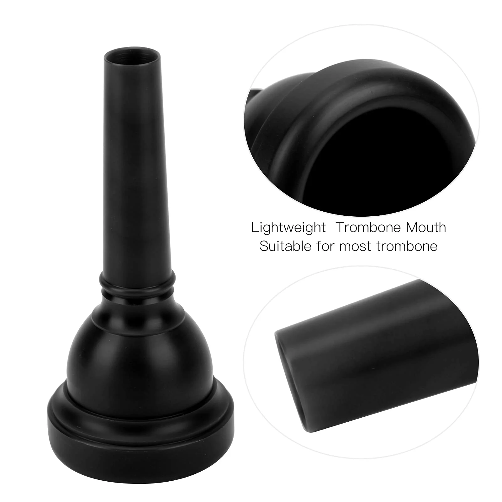 Alto Trombones Mouth, Lightweight Trombone Mouthpiece ABS Plastic Detachable Nozzle MT‑22 for Beginners Gift Professonal Musical Instruments Exercising(black) - Image 4