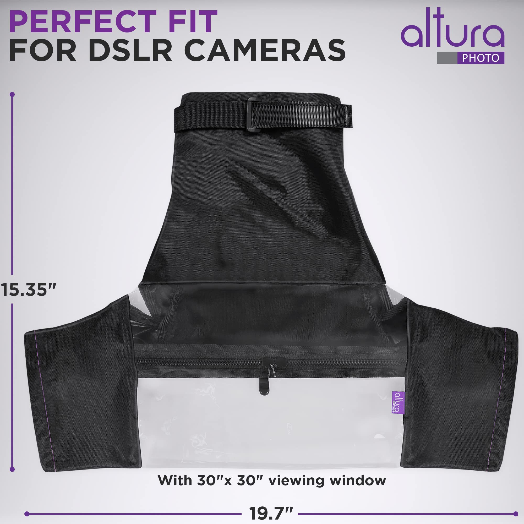 Altura Photo Camera Rain Cover - Professional Waterproof Lens Jacket Covers with Dual Hand Sleeves and Full-Length Zipper - Weather Protector for Canon Nikon Sony Fujifilm DSLR & Mirrorless Cameras - Image 3