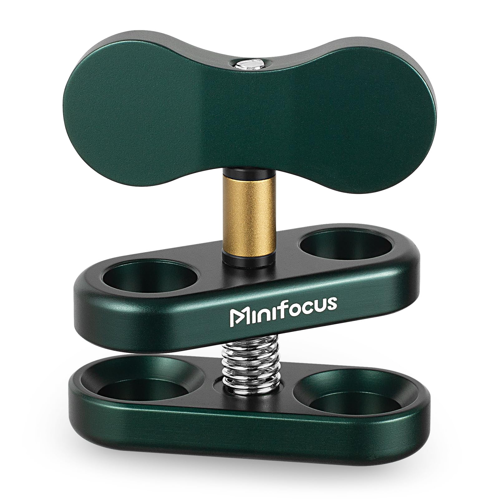 Aluminum 1" Ball Clamp Mount, Double Socket Arm, 360° Spring Clip Adapter Bracket Holder for Underwater Diving Photography System, Compatible with B Size 1" Ball Components for RAM 1 Packs Dark Green - Image 9
