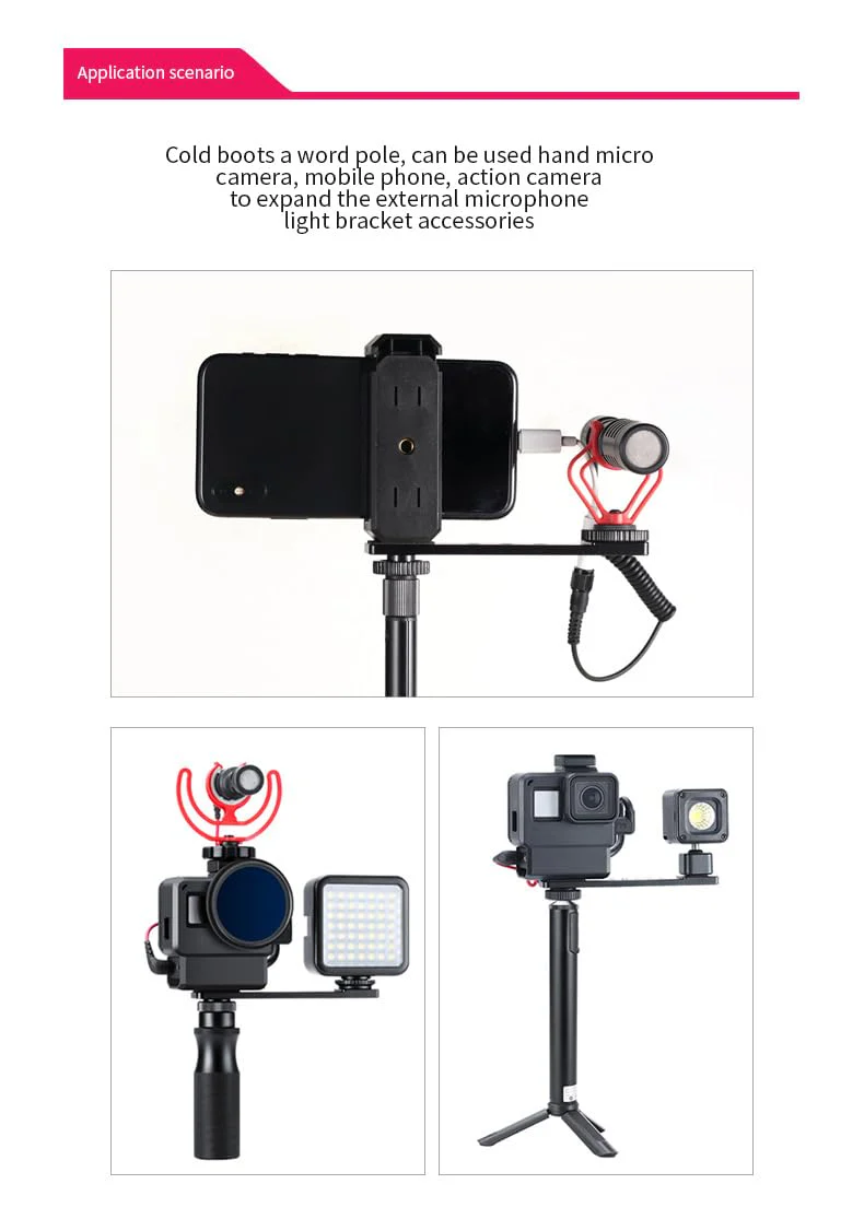 Aluminum Camera Cold Shoe Mount, Hot Shoe Extension Camera Flash Bracket for Light, Mic, with 1/4'' Tripod Screw (ST-001) ST-001 - Image 5