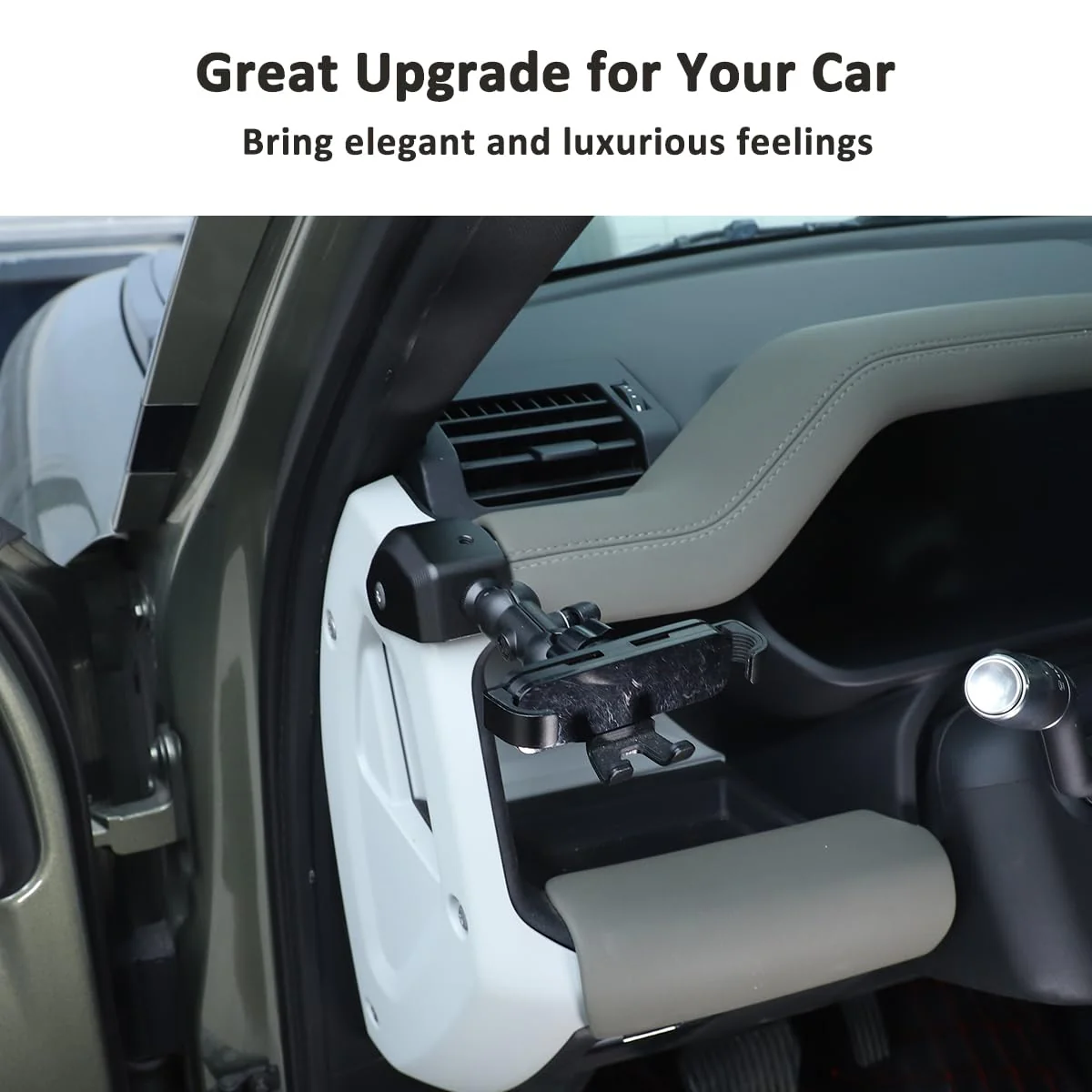 Alumium Alloy Dashboard Side Mobile Phone Holder Trim Compatible with Land Rover Defender 90 110 130 2020-2024 Car Central Control Car Phone Mount (Style B, Left) - Image 5