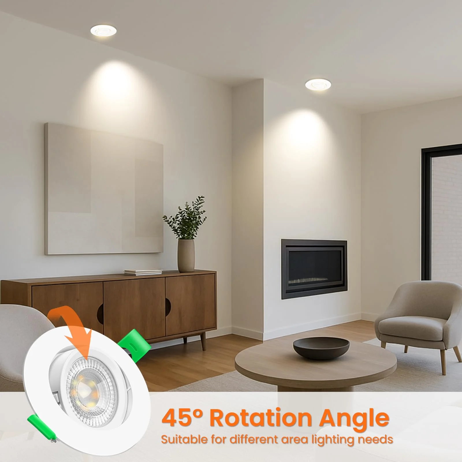 ALUSSO LED Recessed Spotlight 230 V 76 mm, 6 W Tilt Recessed Spotlight, LED Flat 25 mm, 3CCT Spot Warm White 3000 K Natural White 4000 K Cool White 6500 K, Removable Recessed Spotlight, LED Dimmable Neigung Abnehmbar, Ø75-78mm Lochmass - Image 5