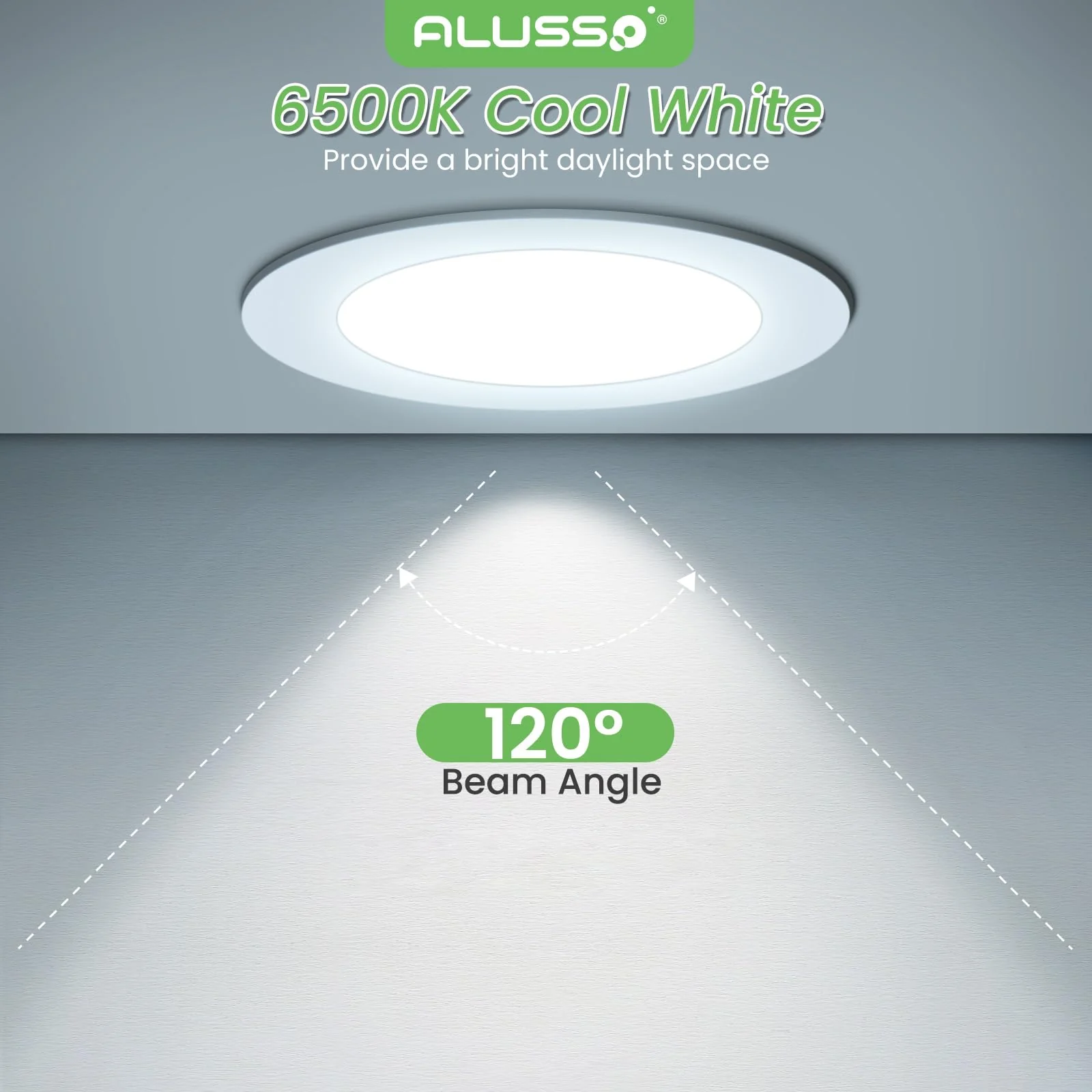 ALUSSO LED Recessed Spotlight, 230 V, Flat IP44, 4 W LED Spotlights, 280 LM, Cool White 6500 K Recessed Lights, 30 mm Ultra Flat, Recessed Spot Hole 55-68 mm, Ceiling Spotlights for Bathroom, Kitchen Cool White 6500k, Set of 6 - Image 3