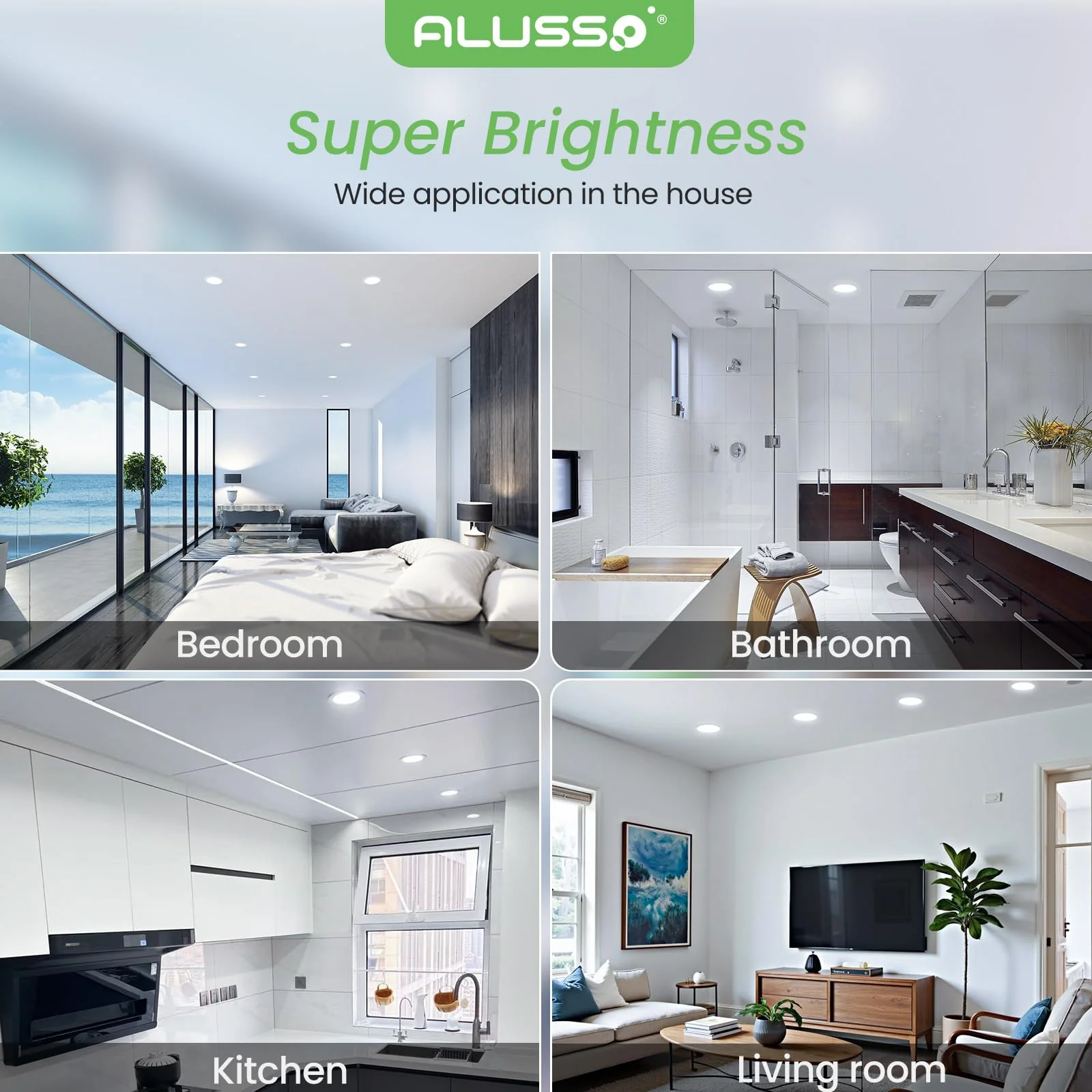 ALUSSO LED Recessed Spotlight, 230 V, Flat IP44, 4 W LED Spotlights, 280 LM, Cool White 6500 K Recessed Lights, 30 mm Ultra Flat, Recessed Spot Hole 55-68 mm, Ceiling Spotlights for Bathroom, Kitchen Cool White 6500k, Set of 6 - Image 7