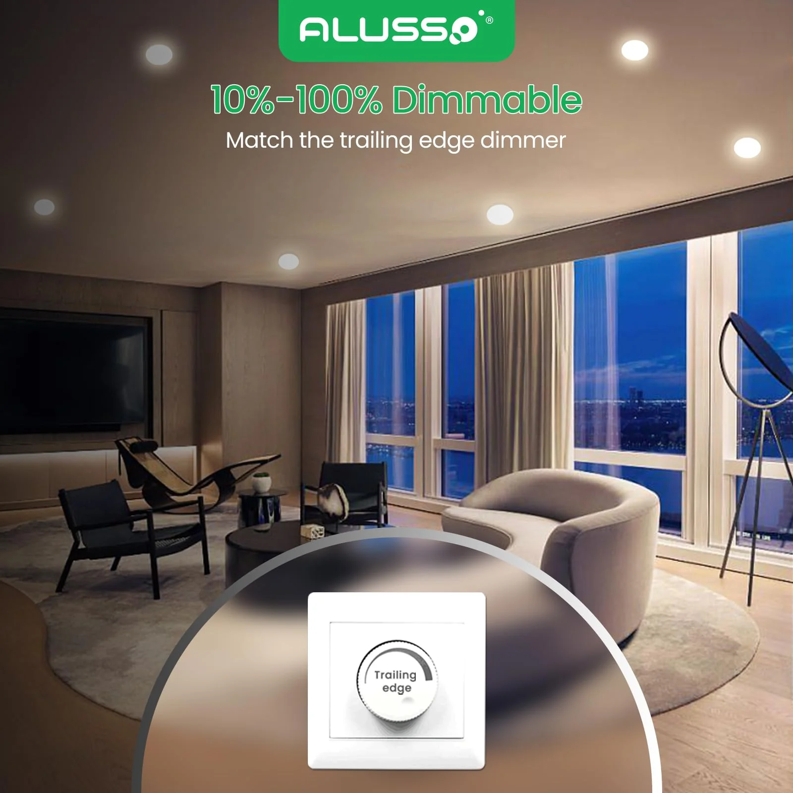 ALUSSO LED Recessed Spotlights, 230 V, 68 mm, Dimmable, 4 W, Ultra-Flat, 310 Lm, IP44, Warm White 3,000 K, Neutral White 4,000 K, Cool White 6,500 K, for Bathroom, Living Room, Set of 6. 4w White, Diameter 55-68 Mm Hole Size - Image 4
